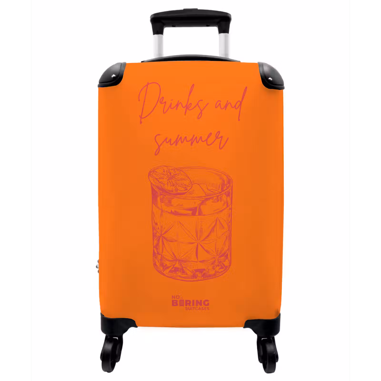 Koffer - Cocktailglas – Orange – Rosa - Cocktailglas - Oranje - Roze NBS - Handbagage koffer - Vrouwen middel