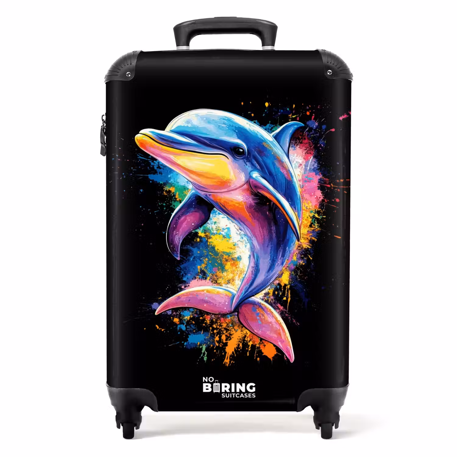 Dolfijn met kleurrijke graffiti NBS - Handbagage koffer - Unisex middel -productfoto_recht