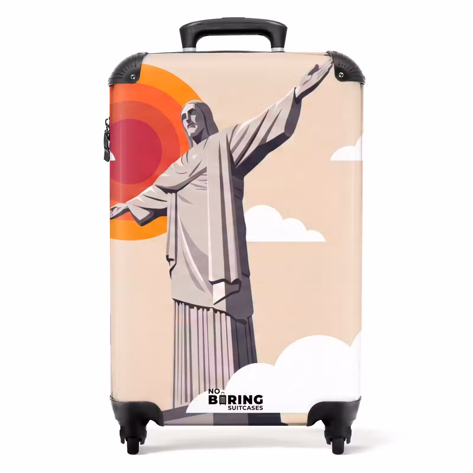 Koffer - Denkmal – Stadt – Sonnenuntergang – Minimalistisch – Orange - Monument - Stad - Zonsondergang - Minimalistisch - Oranje NBS - Handbagage koffer - Volwassenen Unisex middel