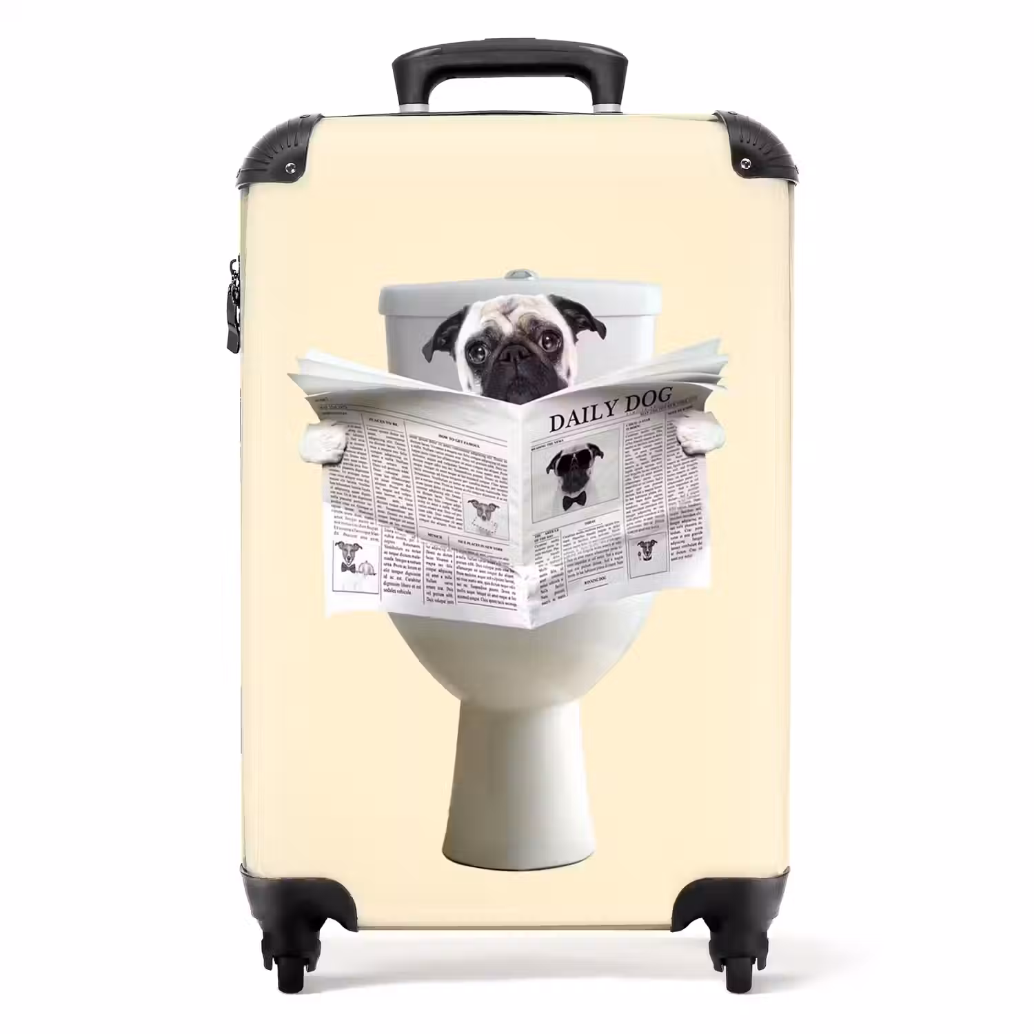 Hondje Leest de Krant NBS - Handbagage koffer - Unisex middel -productfoto_recht