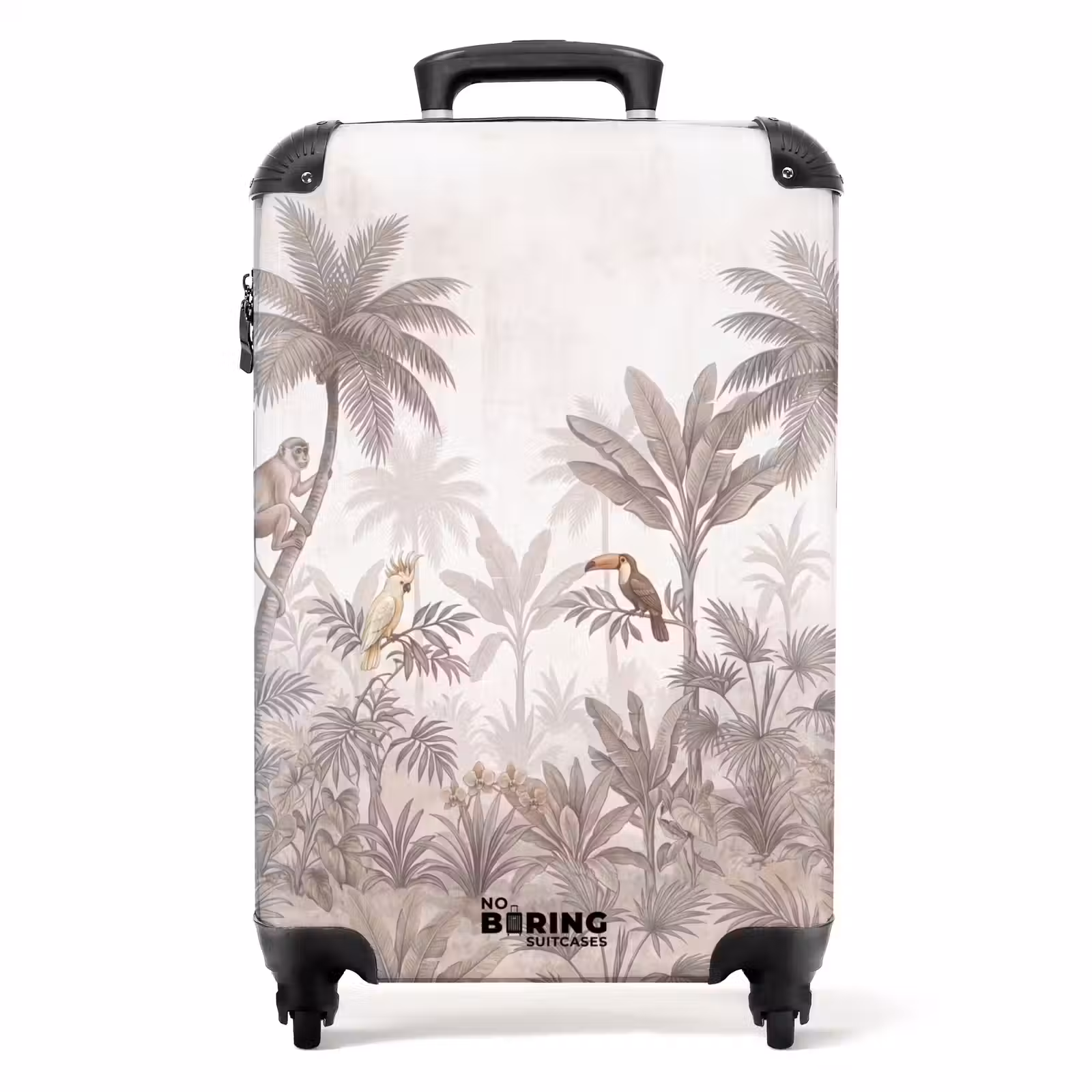 Koffer - Dschungel – Tiere – Palmen - Jungle - Dieren - Palmbomen NBS - Handbagage koffer - Volwassenen Unisex middel