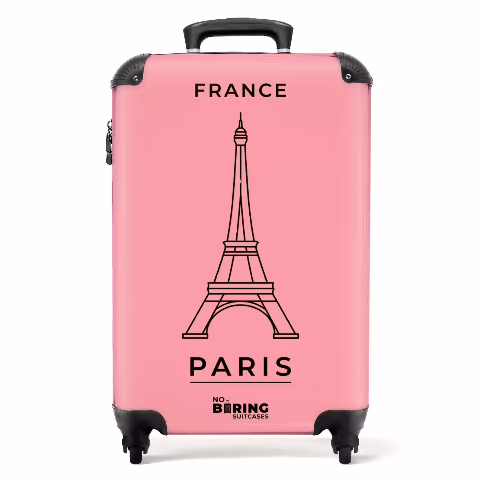 Koffer - Eiffelturm – Paris – Architektur – Minimalistisch – Rosa - Eiffeltoren - Parijs - Architectuur - Minimalistisch - Roze NBS - Handbagage koffer - Volwassenen Unisex middel