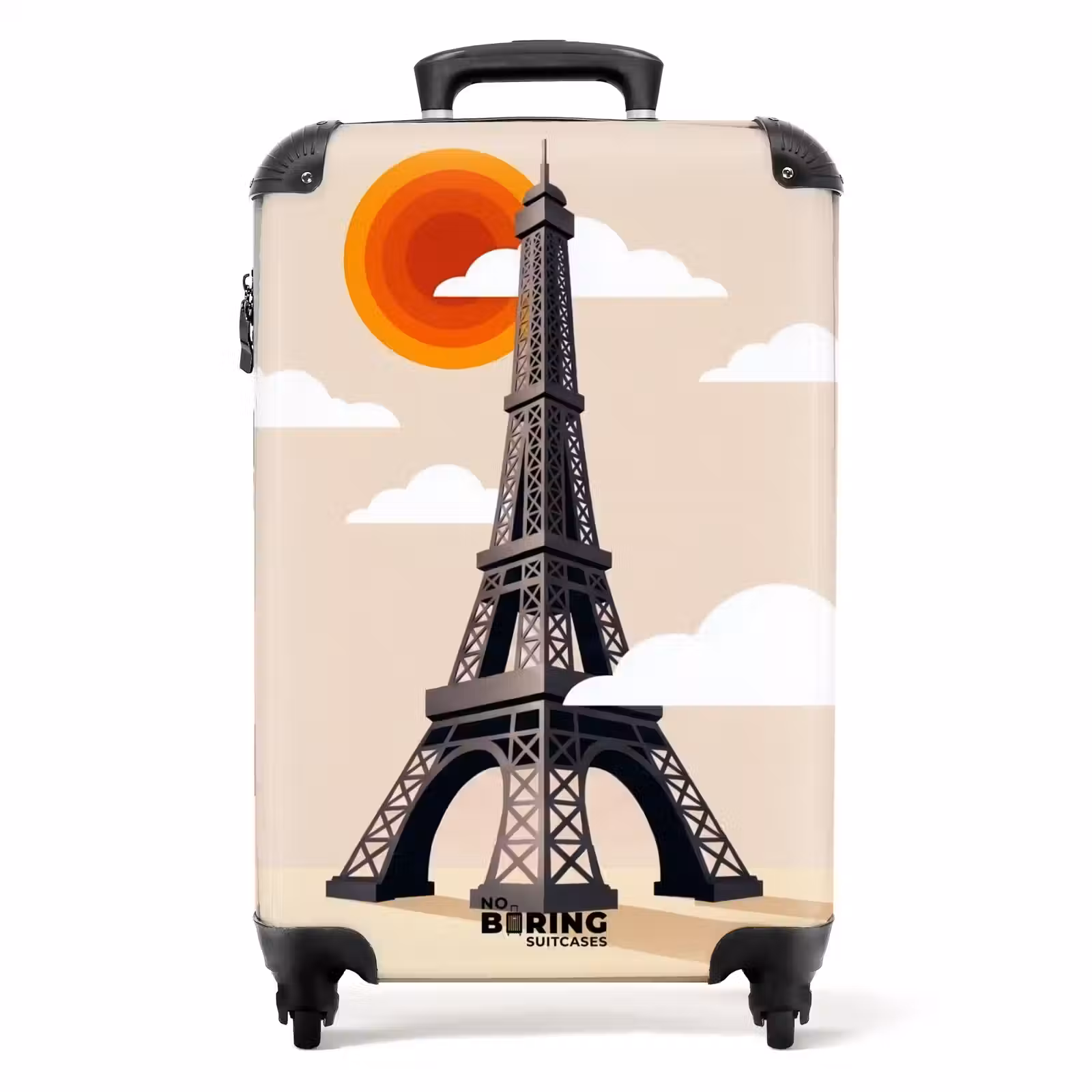 Koffer - Eiffelturm – Sonne – Architektur – Abstrakt – Beige - Eiffeltoren - Zon - Architectuur - Abstract - Beige NBS - Handbagage koffer - Volwassenen Unisex middel