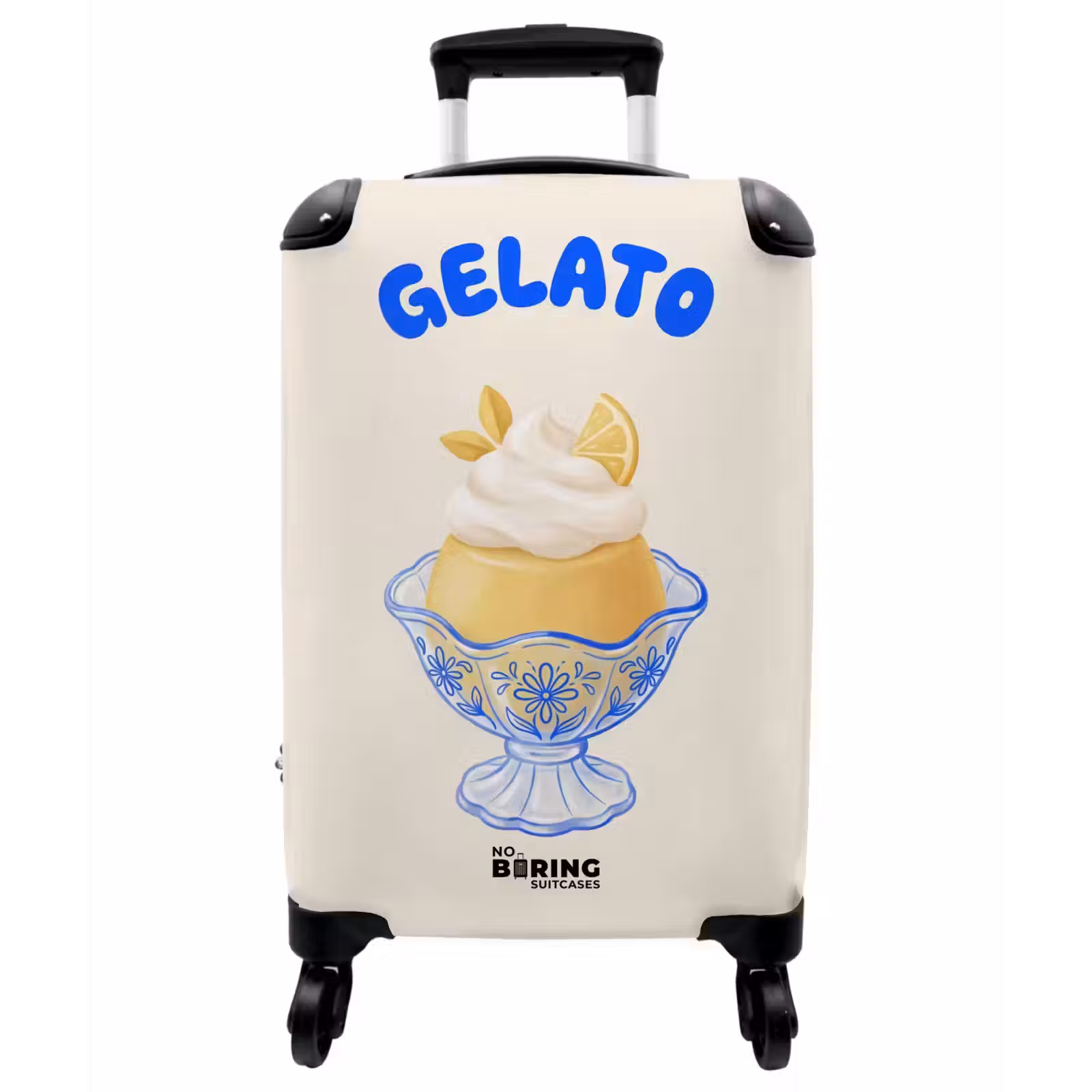 Koffer - Eis – Zitrone – Illustration – Gelb – Dessert - IJs - Citroen - Illustratie - Geel - Dessert NBS - Handbagage koffer - Vrouwen middel