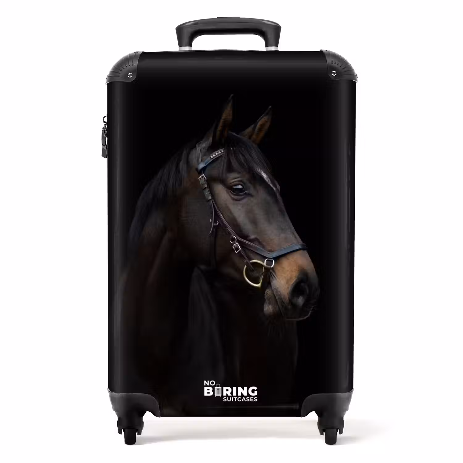 Elegant zwart paard NBS - Handbagage koffer - Unisex middel -productfoto_recht