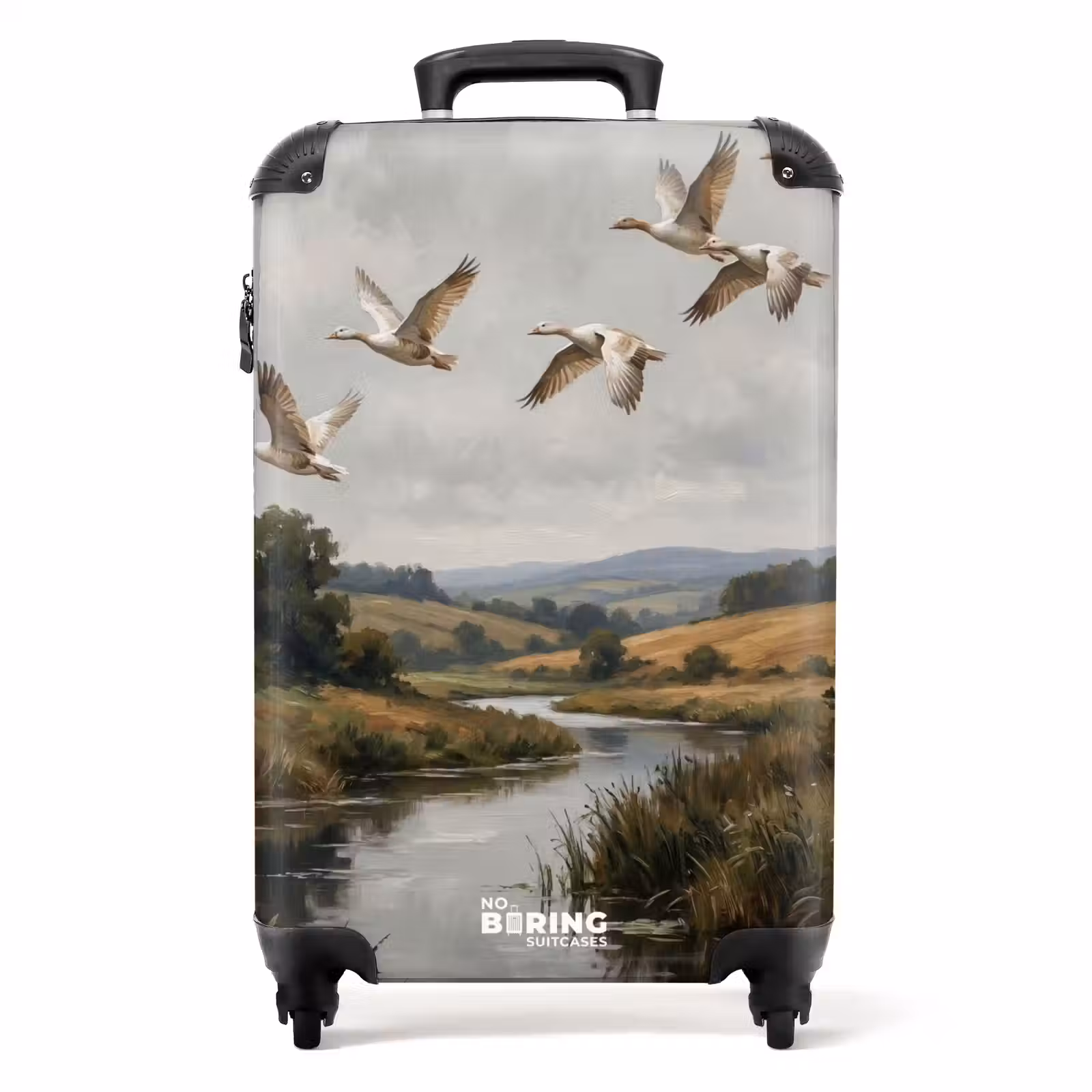 Koffer - Enten – Fluss – Landschaft – Flug – Nostalgisch - Eenden - Rivier - Landschap - Vlucht - Nostalgisch NBS - Handbagage koffer - Volwassenen Unisex middel