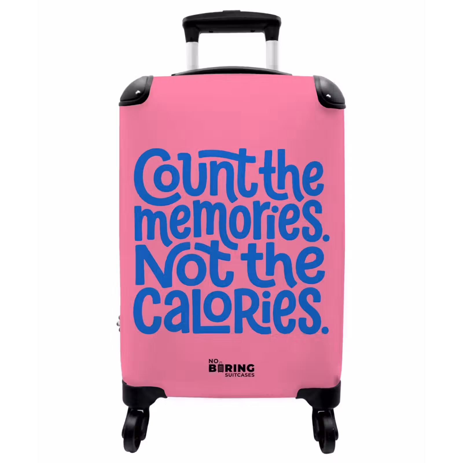 Koffer - Erinnerungen – Rosa – Blau – Zitat - Memories - Roze - Blauw - Quote NBS - Handbagage koffer - Vrouwen middel