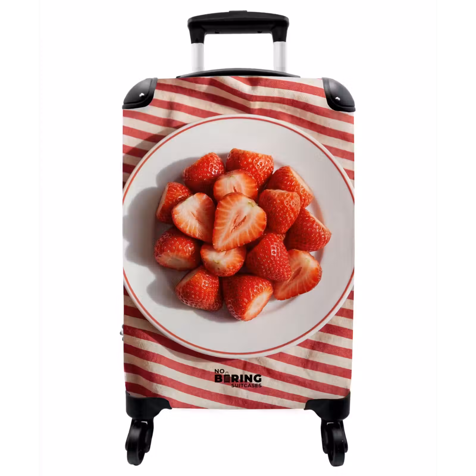 Koffer - Essen – Erdbeeren – Obst – Sommer – Rot - Eten - Aardbeien - Fruit - Zomer - Rood NBS - Handbagage koffer - Vrouwen middel