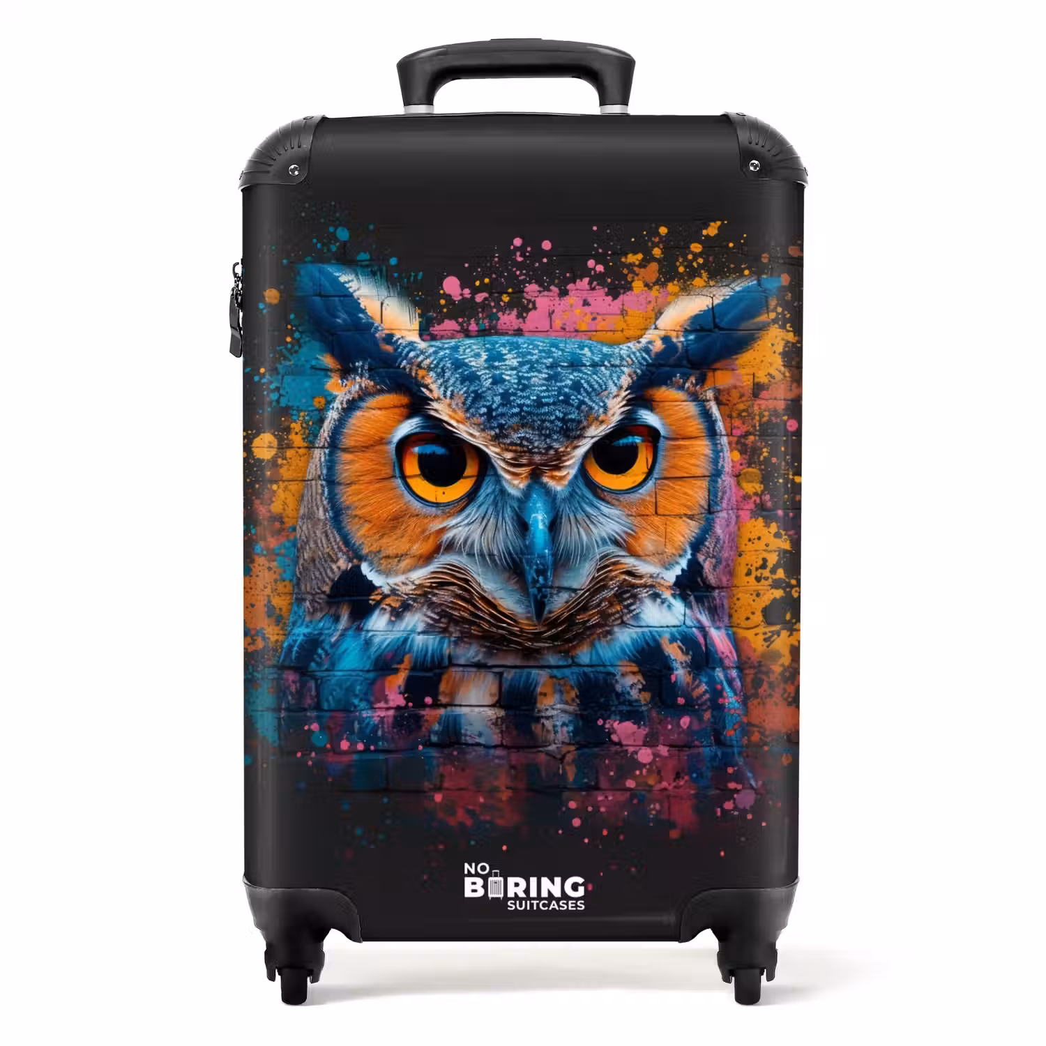 Uil in kleurrijke graffiti stijl NBS - Handbagage koffer - Unisex middel -productfoto_recht