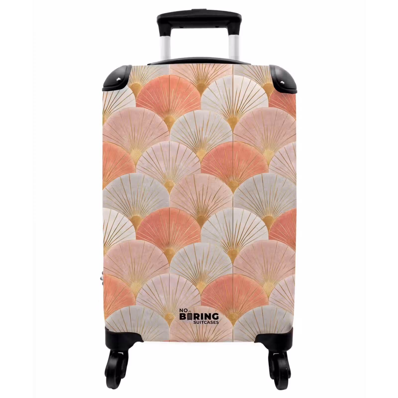 Koffer - Fächer - Gold - Rosa - Waaiers - Goud - Roze NBS - Handbagage koffer - Vrouwen middel