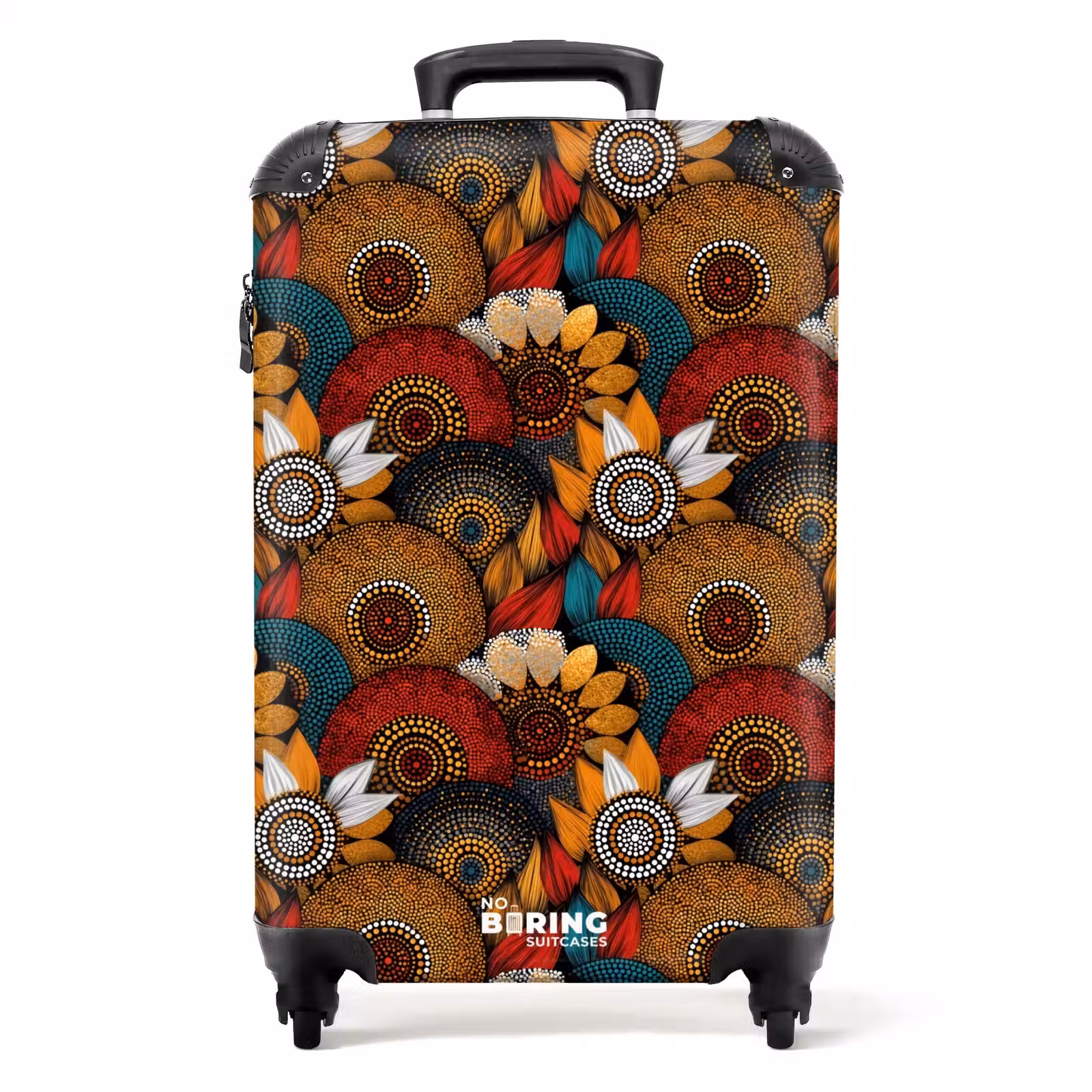 Koffer - Farbenfroh – Aborigine – Punktmalerei – Botanisch – Muster - Kleurrijk - Aboriginal - Dot Painting - Botanisch - Patroon NBS - Handbagage koffer - Volwassenen Unisex middel