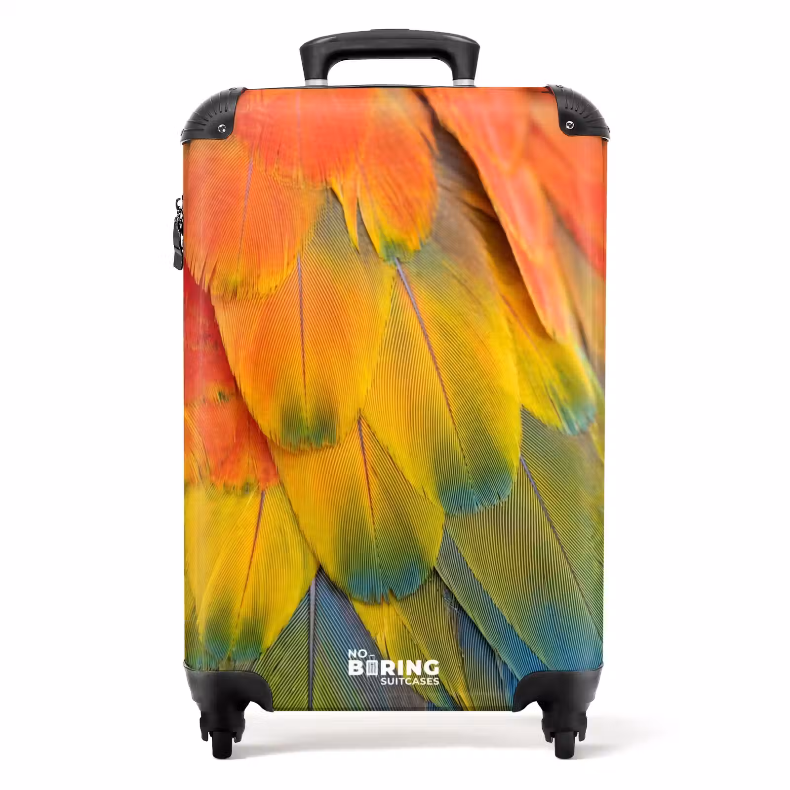 Koffer - Federn – Ara – Bunt - Veren - Ara - Kleurrijk NBS - Handbagage koffer - Volwassenen Unisex middel