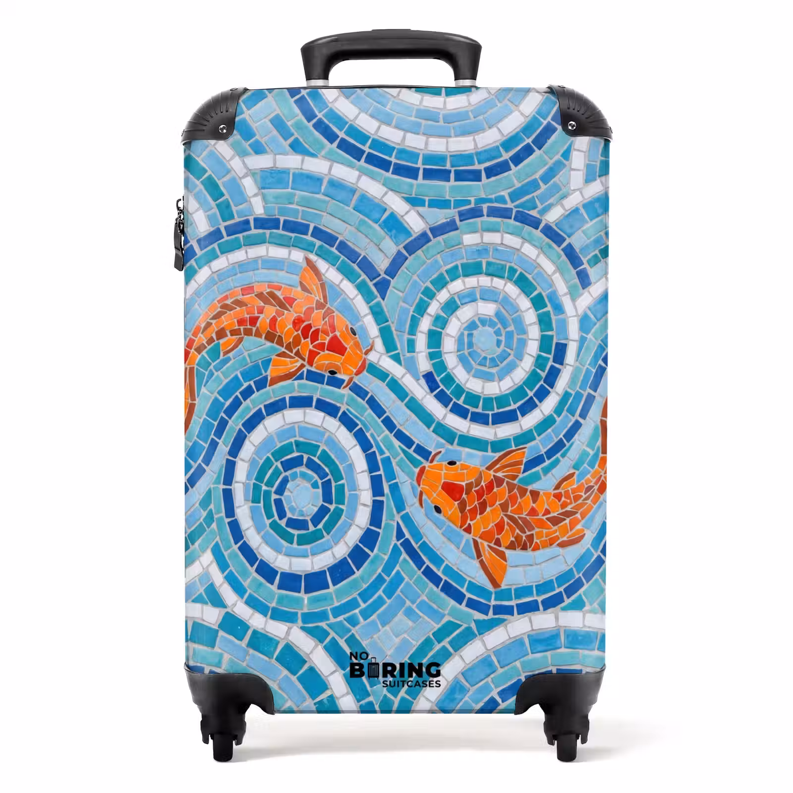 Koffer - Fisch – Mosaik – Wasser – Dekorativ – Blau - Vis - Mozaïek - Water - Decoratief - Blauw NBS - Handbagage koffer - Volwassenen Unisex middel