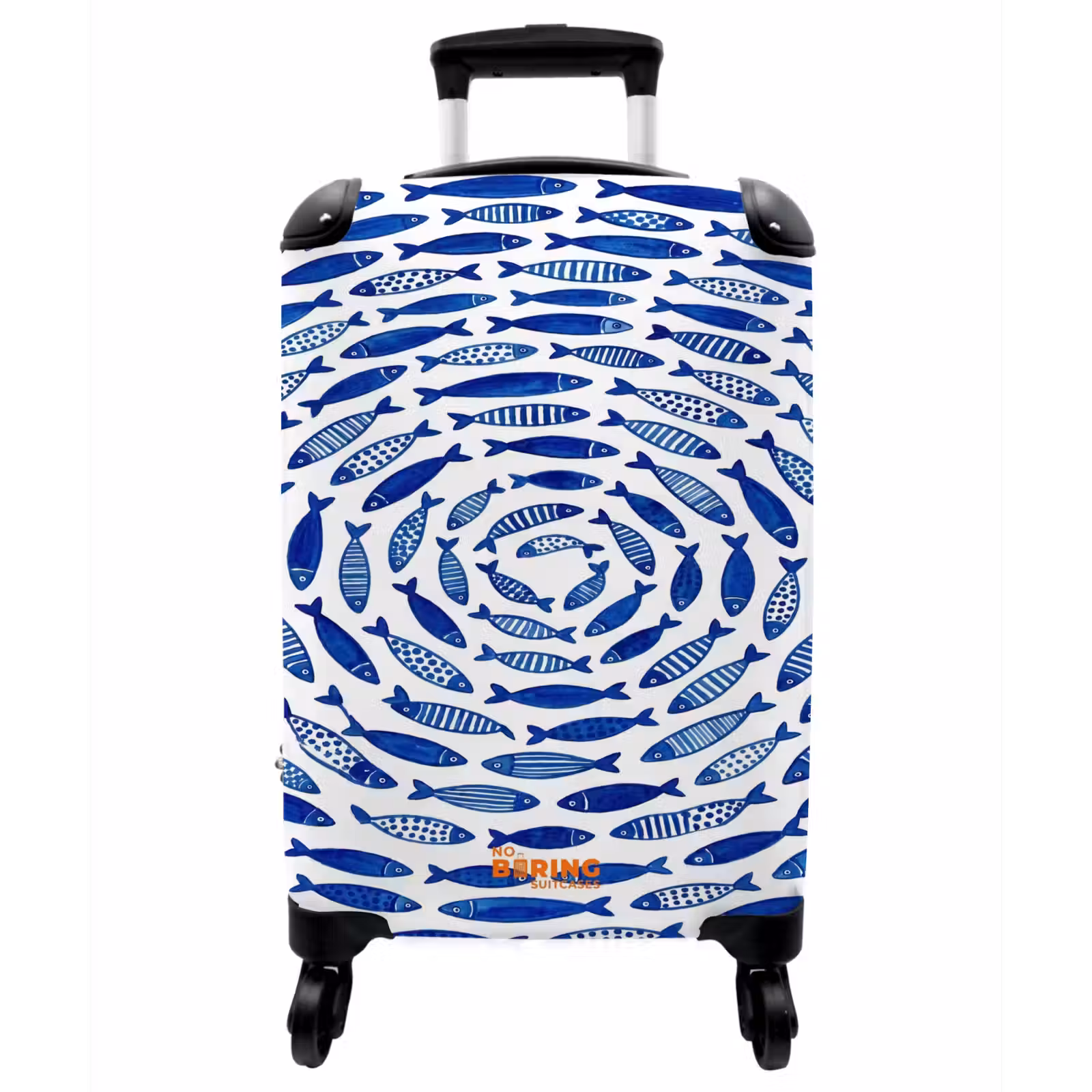 Koffer - Fisch – Muster – Unterwasser – Abstrakt – Blau - Vis - Patroon - Onderwater - Abstract - Blauw NBS - Handbagage koffer - Vrouwen middel