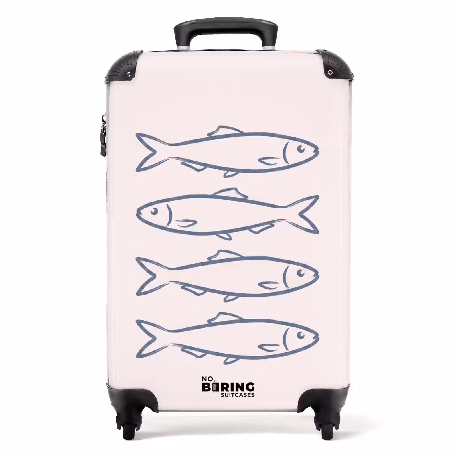 Koffer - Fisch – Vier – Tiere – Abstrakt – Blau - Vis - Vier - Dieren - Abstract - Blauw NBS - Handbagage koffer - Volwassenen Unisex middel