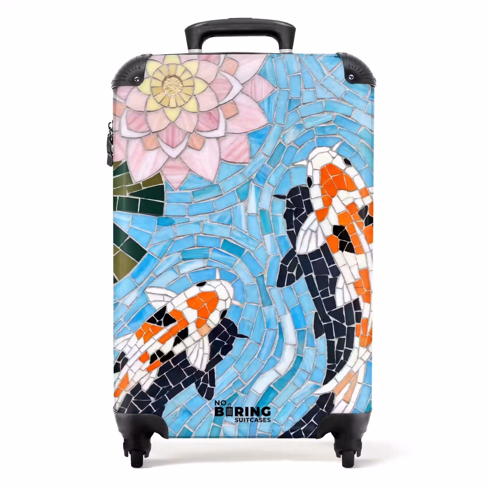 Koffer - Fisch – Wasser – Natur – Mosaik – Blau - Vis - Water - Natuur - Mozaïek - Blauw NBS - Handbagage koffer - Volwassenen Unisex middel
