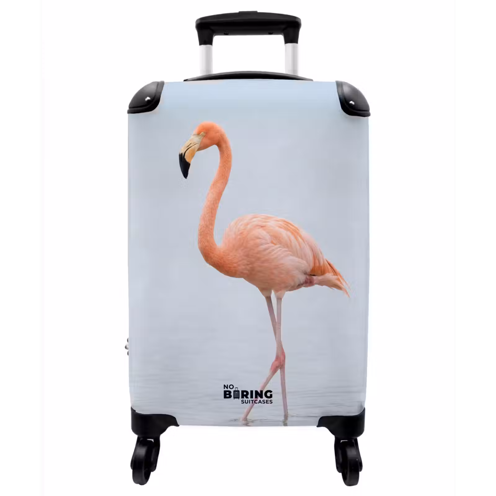 Koffer - Flamingo – Meer – Rosa - Flamingo - Zee - Roze NBS - Handbagage koffer - Vrouwen middel