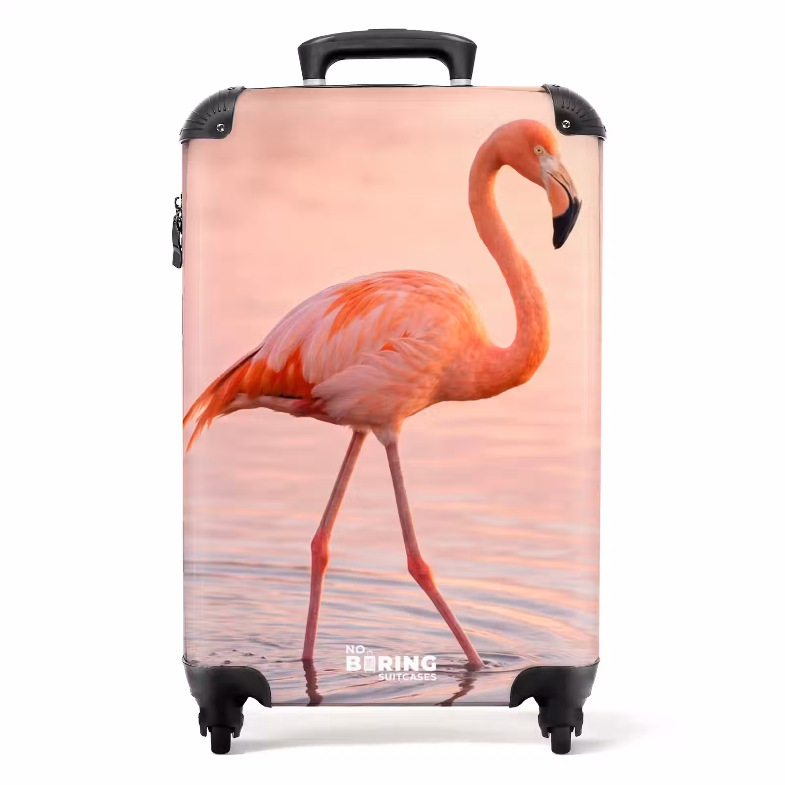 Koffer - Flamingo – Wasser – Rosa - Flamingo - Water - Roze NBS - Handbagage koffer - Volwassenen Unisex middel