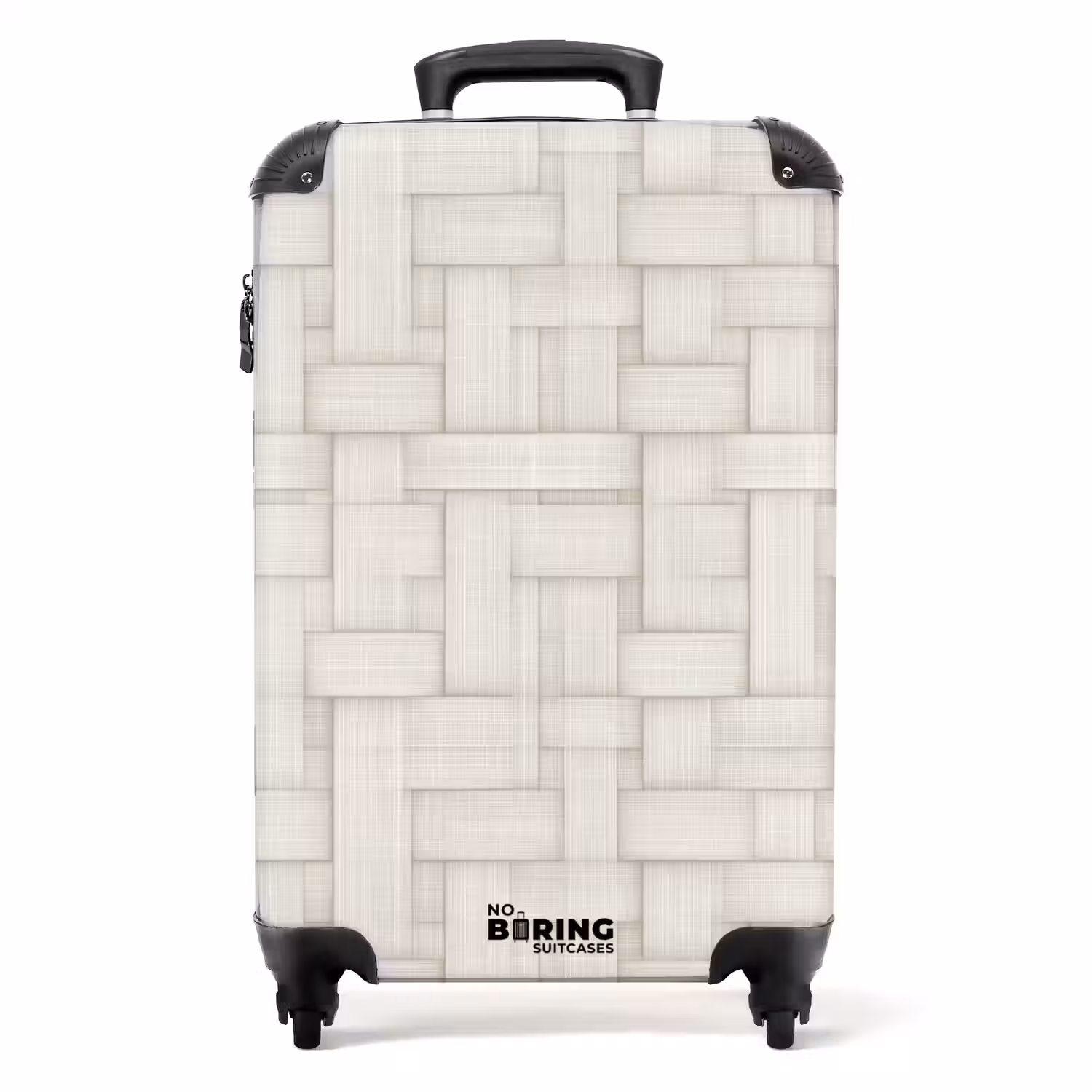 Vlechtwerk - Banen - Beige NBS - Handbagage koffer - Volwassenen Unisex middel -productfoto_recht