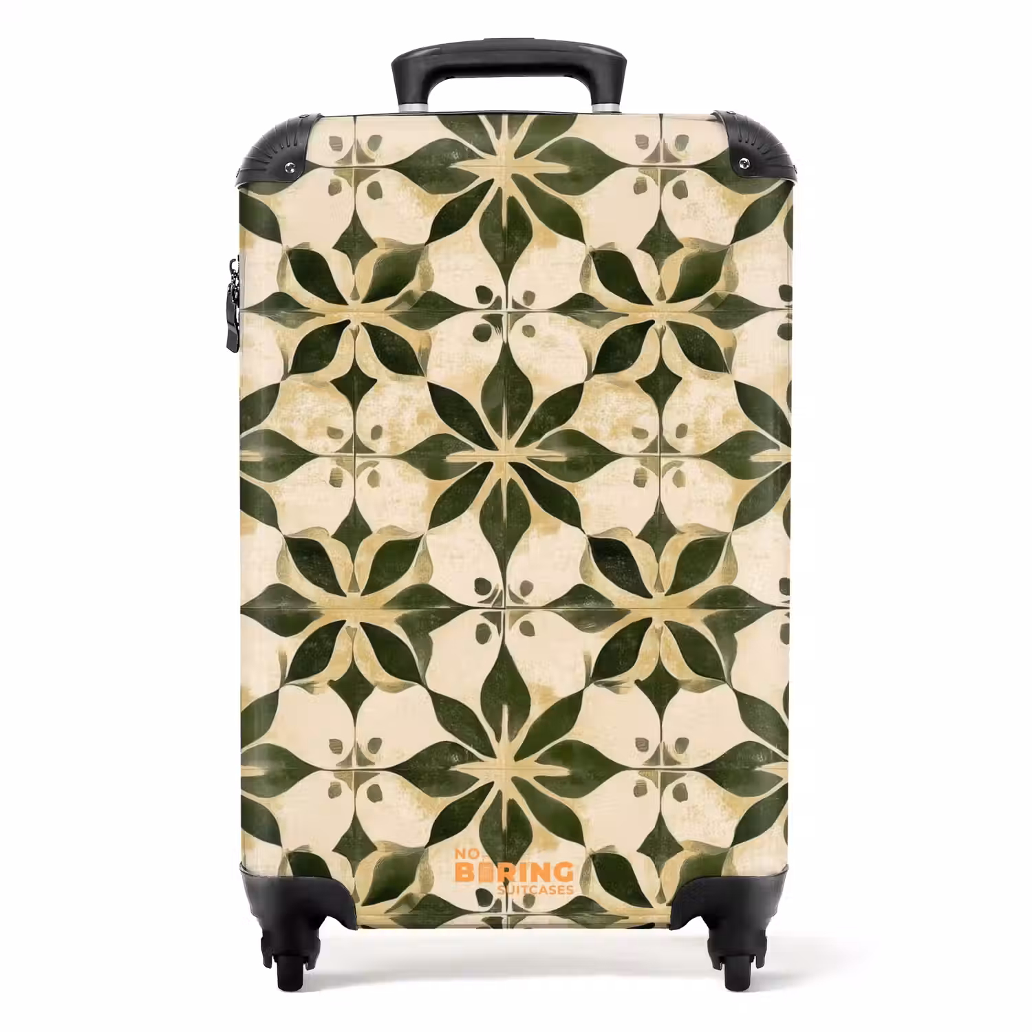 Tegel - Dessin - Groen NBS - Handbagage koffer - Volwassenen Unisex middel -productfoto_recht