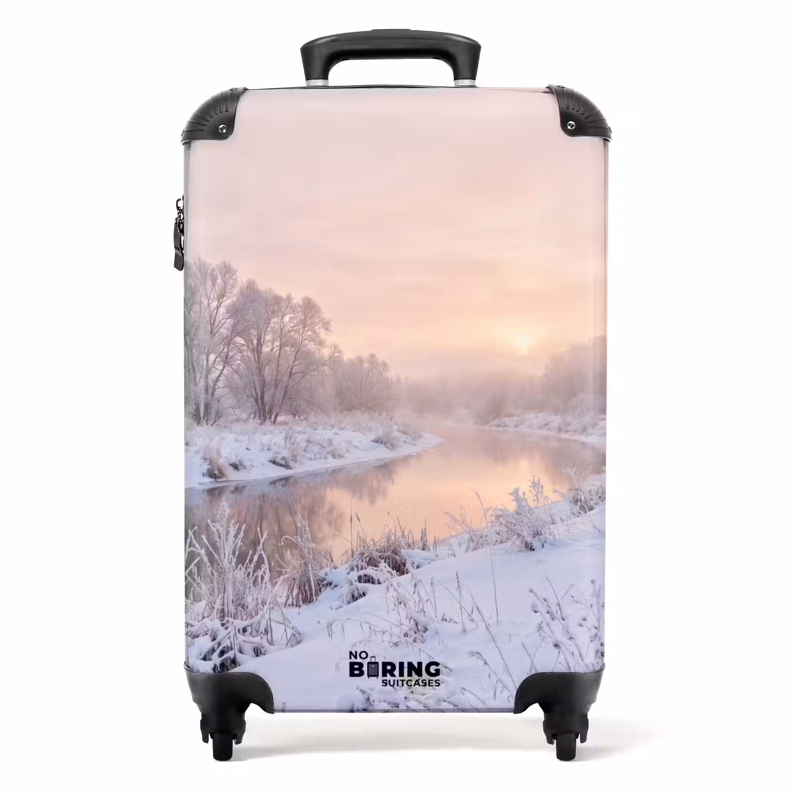 Koffer - Fluss – Winter – Landschaft – Schnee – Sonnenaufgang - Rivier - Winter - Landschap - Sneeuw - Zonsopgang NBS - Handbagage koffer - Volwassenen Unisex middel