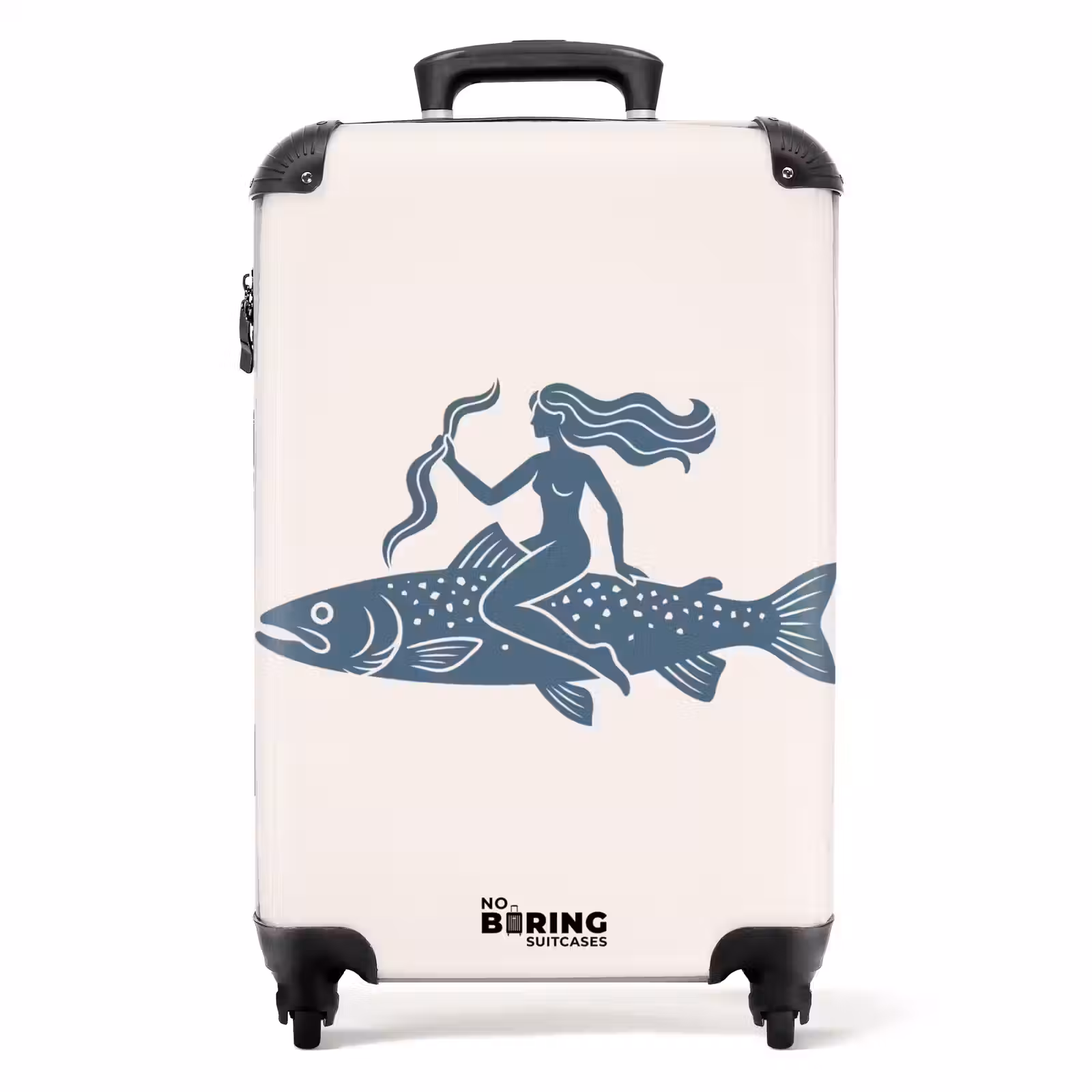 Koffer - Frau – Fisch – Fantasie – Abstrakt – Blau - Vrouw - Vis - Fantasie - Abstract - Blauw NBS - Handbagage koffer - Volwassenen Unisex middel