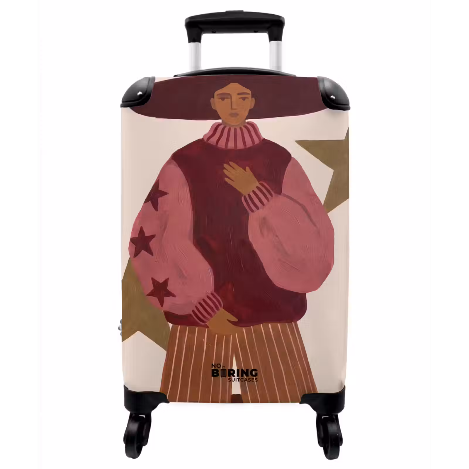 Koffer - Frau – Hut – Abstrakt – Modern – Porträt - Vrouw - Hoed - Abstract - Modern - Portret NBS - Handbagage koffer - Vrouwen middel