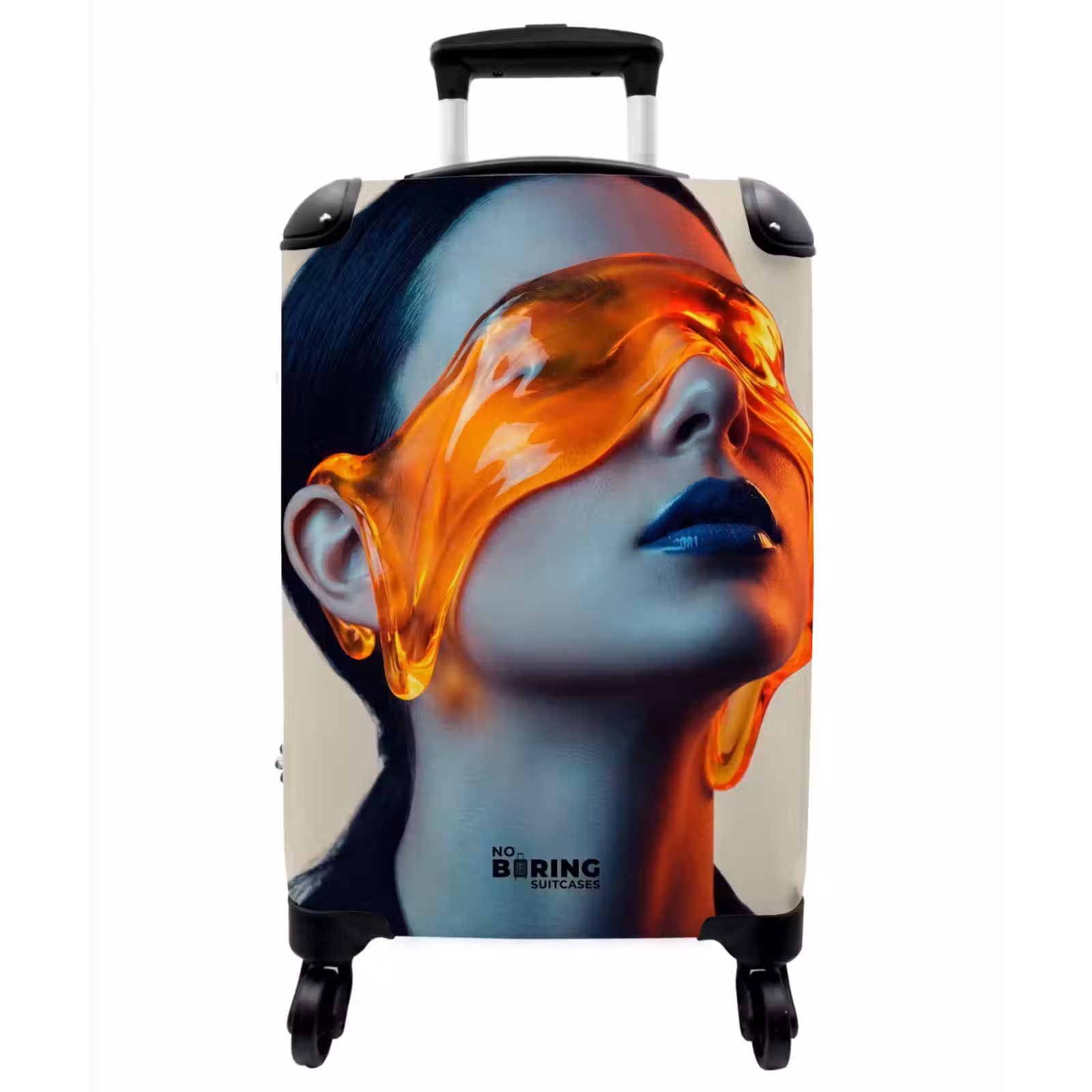 Koffer - Frau – Orange – Abstrakt – Modern – Farbenfroh - Vrouw - Oranje - Abstract - Modern - Kleurrijk NBS - Handbagage koffer - Vrouwen middel