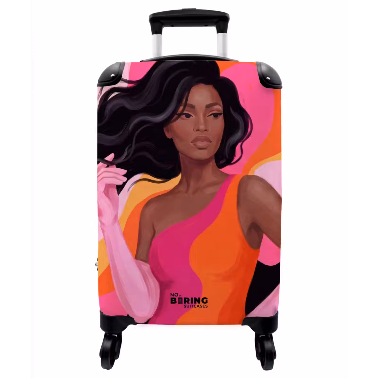 Koffer - Frau – Porträt – Farbenfroh – Modern – Kunst - Vrouw - Portret - Kleurrijk - Modern - Kunst NBS - Handbagage koffer - Vrouwen middel