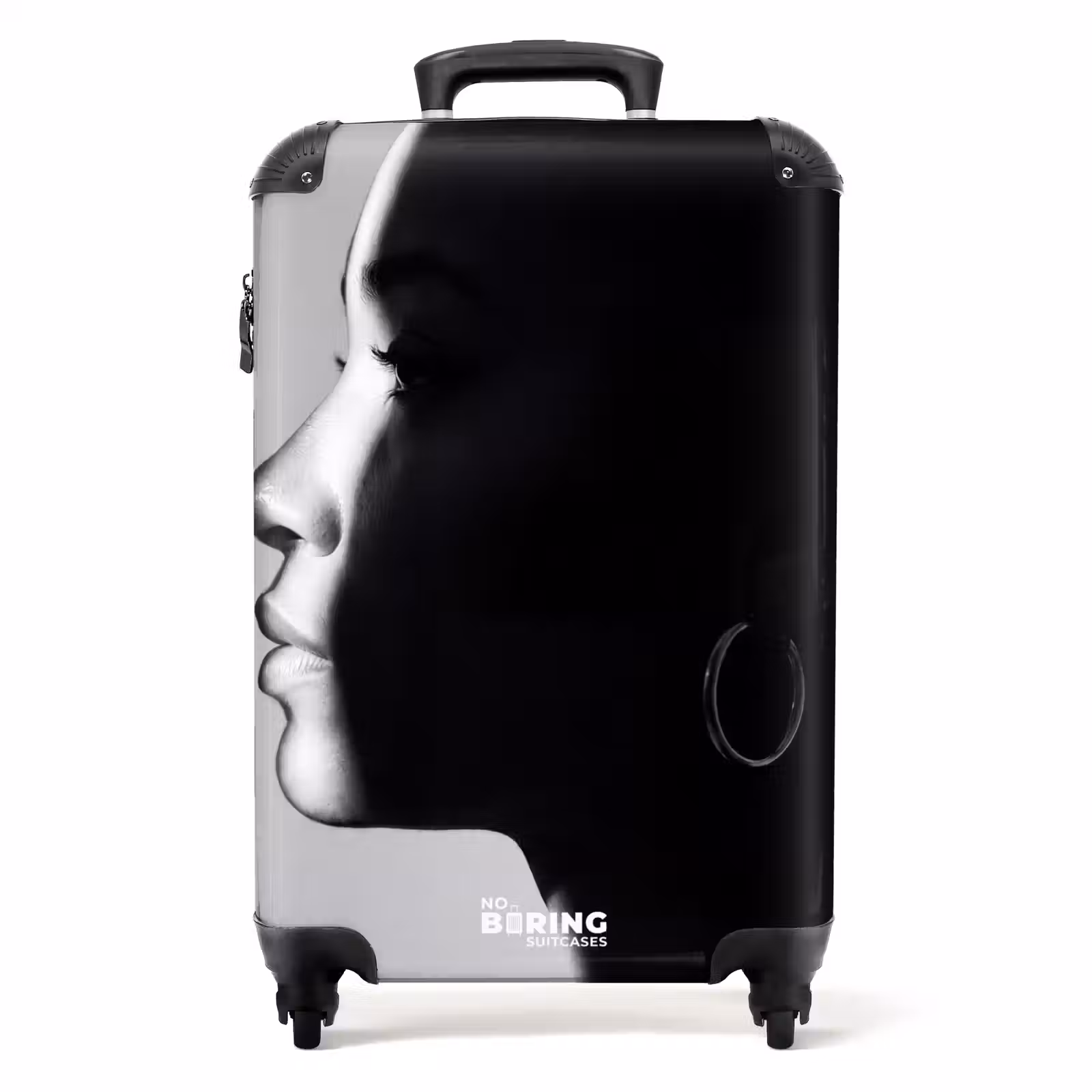Koffer - Frau – Profil – Menschen – Schwarz-Weiß - Vrouw - Profiel - Mensen - Zwart-wit NBS - Handbagage koffer - Volwassenen Unisex middel