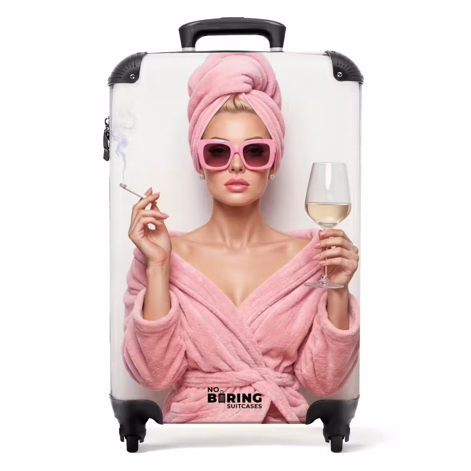 Vrouw - Roze - Wijn - Zonnebril NBS - Handbagage koffer - Volwassenen Unisex middel -productfoto_recht