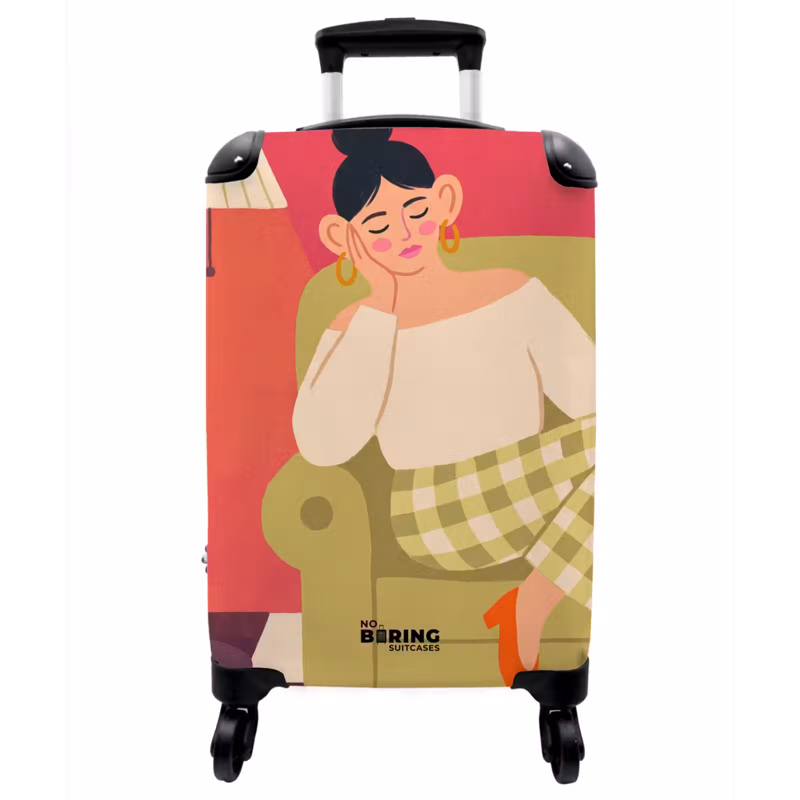 Koffer - Frau – Ruhe – Innenraum – Modern – Kunst - Vrouw - Rust - Interieur - Modern - Kunst NBS - Handbagage koffer - Vrouwen middel