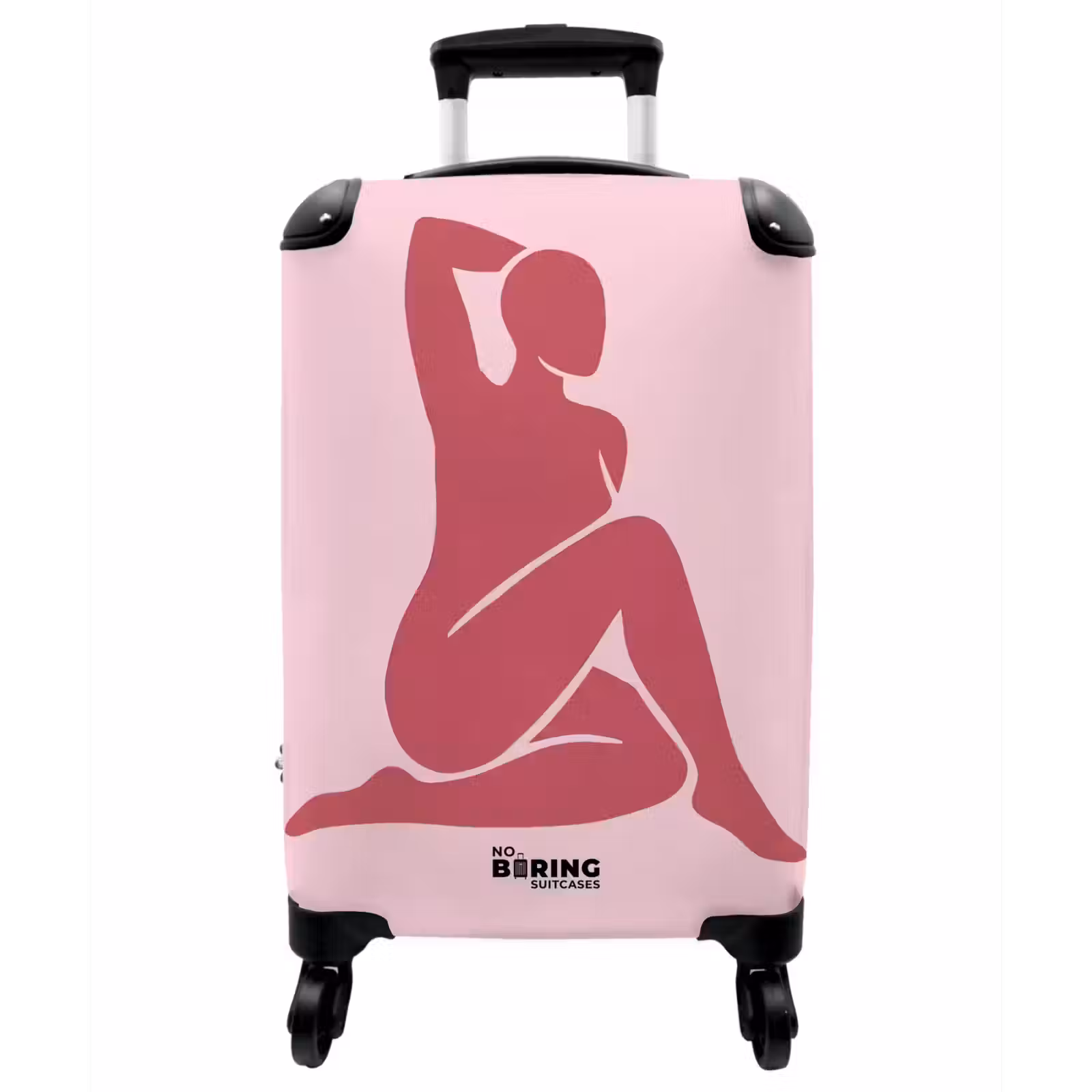 Koffer - Frau – Silhouette – Abstrakt – Modern – Rosa - Vrouw - Silhouet - Abstract - Modern - Roze NBS - Handbagage koffer - Vrouwen middel