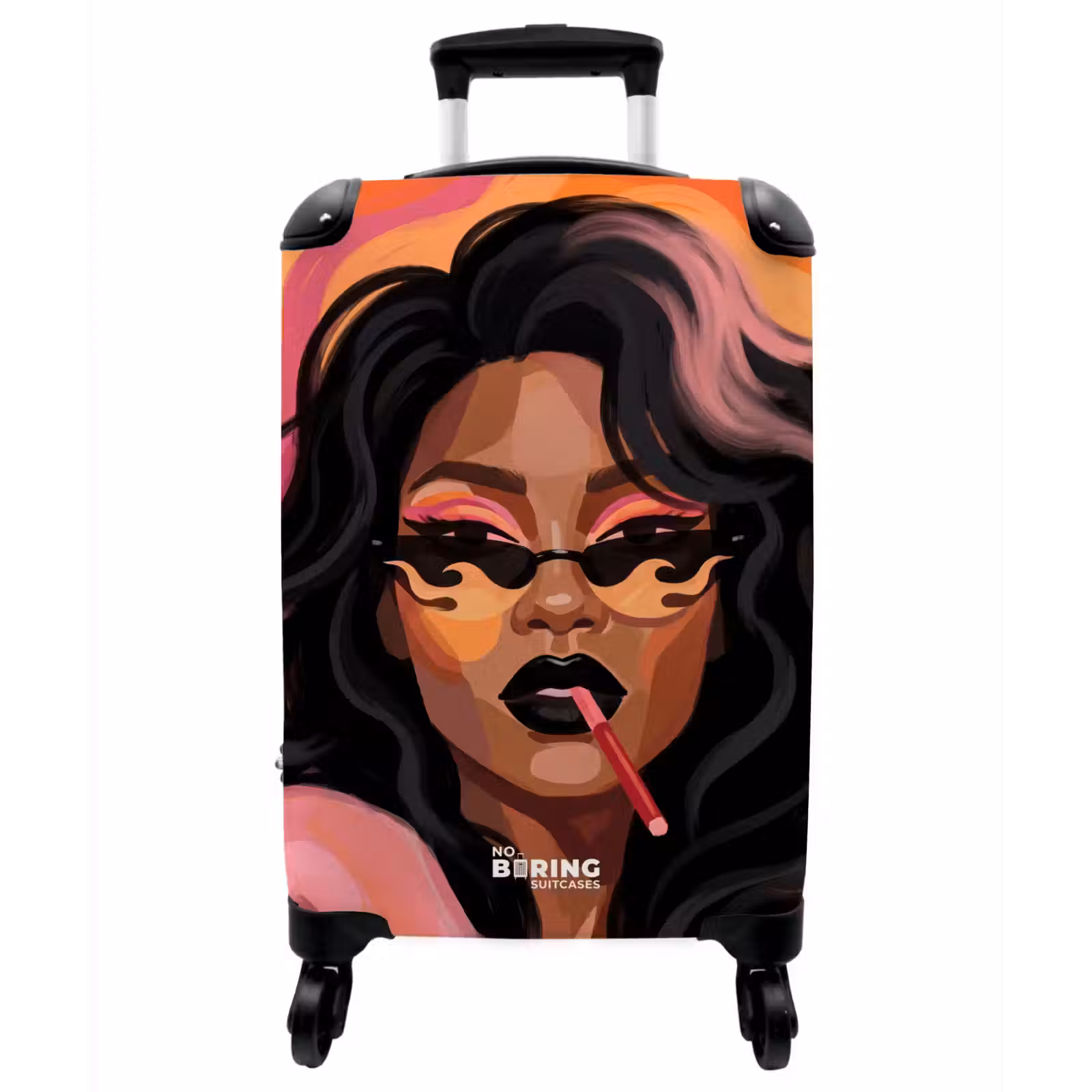 Koffer - Frau – Sonnenbrille – Modern – Porträt – Orange - Vrouw - Zonnebril - Modern - Portret - Oranje NBS - Handbagage koffer - Vrouwen middel