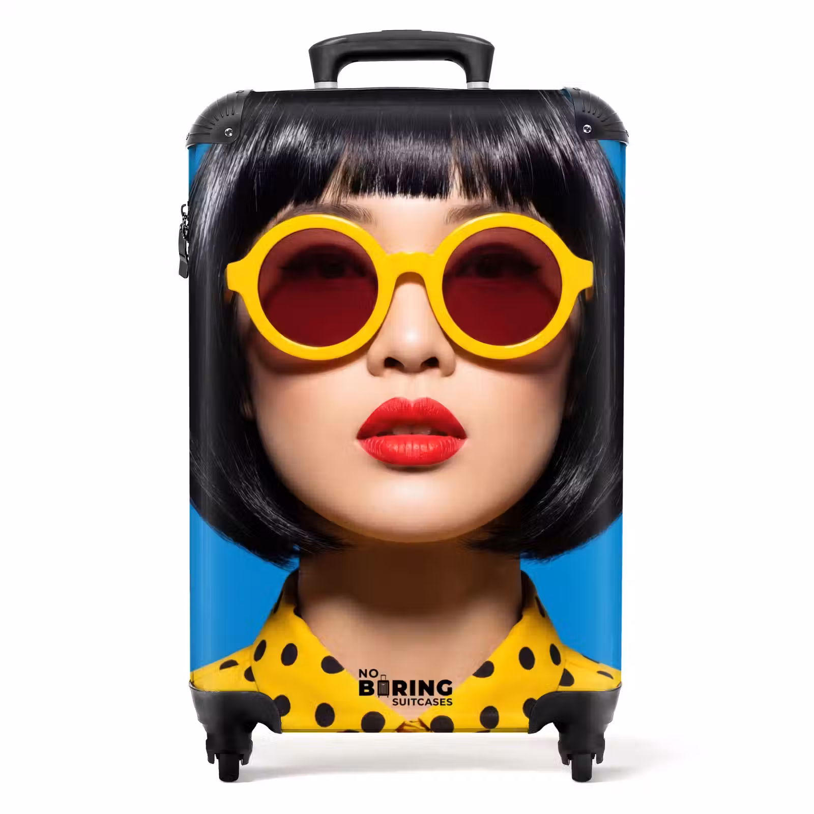 Koffer - Frau – Sonnenbrille – Pop-Art – Porträt – Gelb - Vrouw - Zonnebril - Pop Art - Portret - Geel NBS - Handbagage koffer - Volwassenen Unisex middel