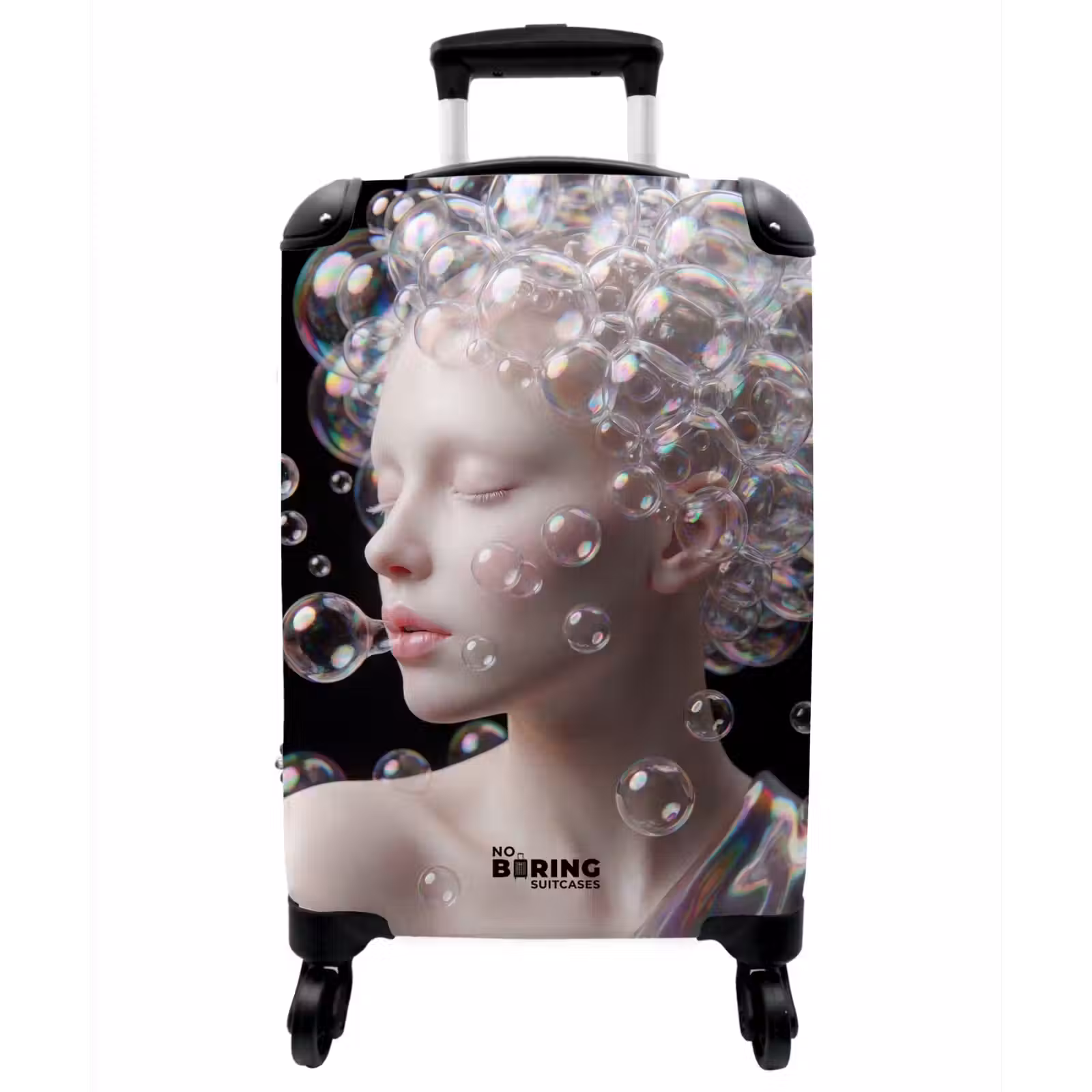 Koffer - Frau – Telefonieren – Abstrakt – Bunt - Vrouw - Bellen - Abstract - Kleurrijk NBS - Handbagage koffer - Vrouwen middel