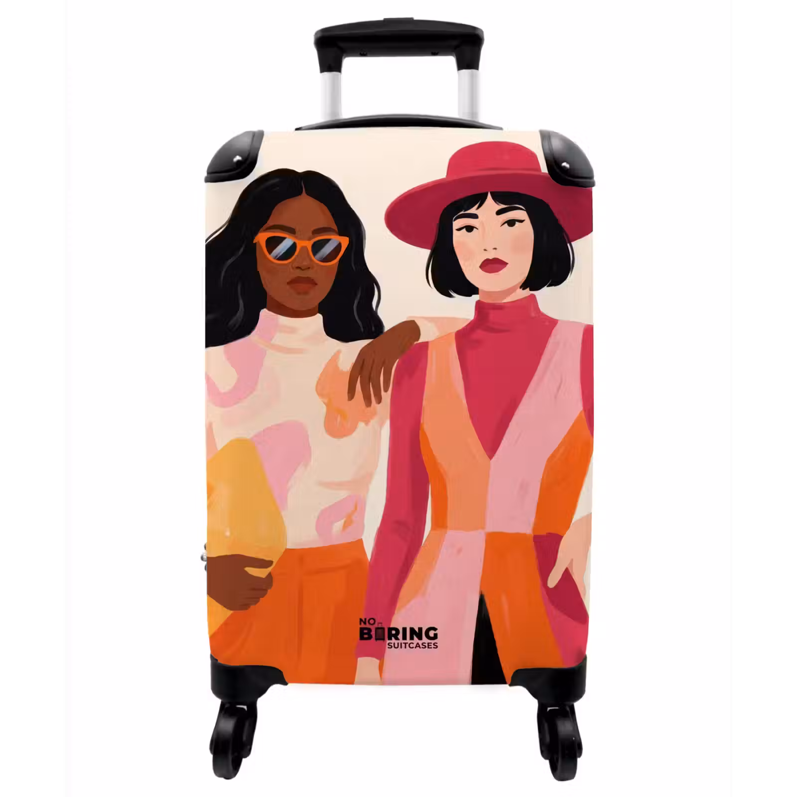 Koffer - Frau – Zwei – Mode – Abstrakt – Farbenfroh - Vrouw - Twee - Mode - Abstract - Kleurrijk NBS - Handbagage koffer - Vrouwen middel