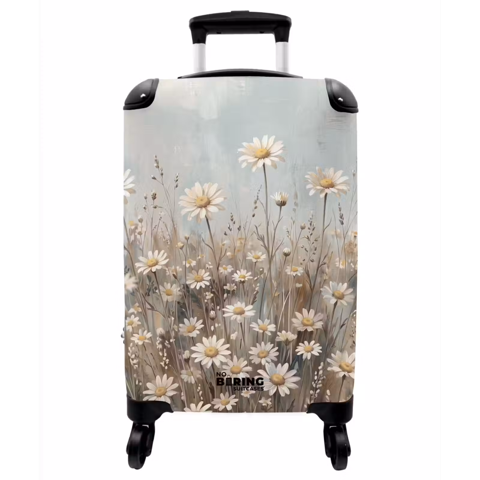 Koffer - Gänseblümchen – Illustration – Weiß - Madelief - Illustratie - Wit NBS - Handbagage koffer - Vrouwen middel