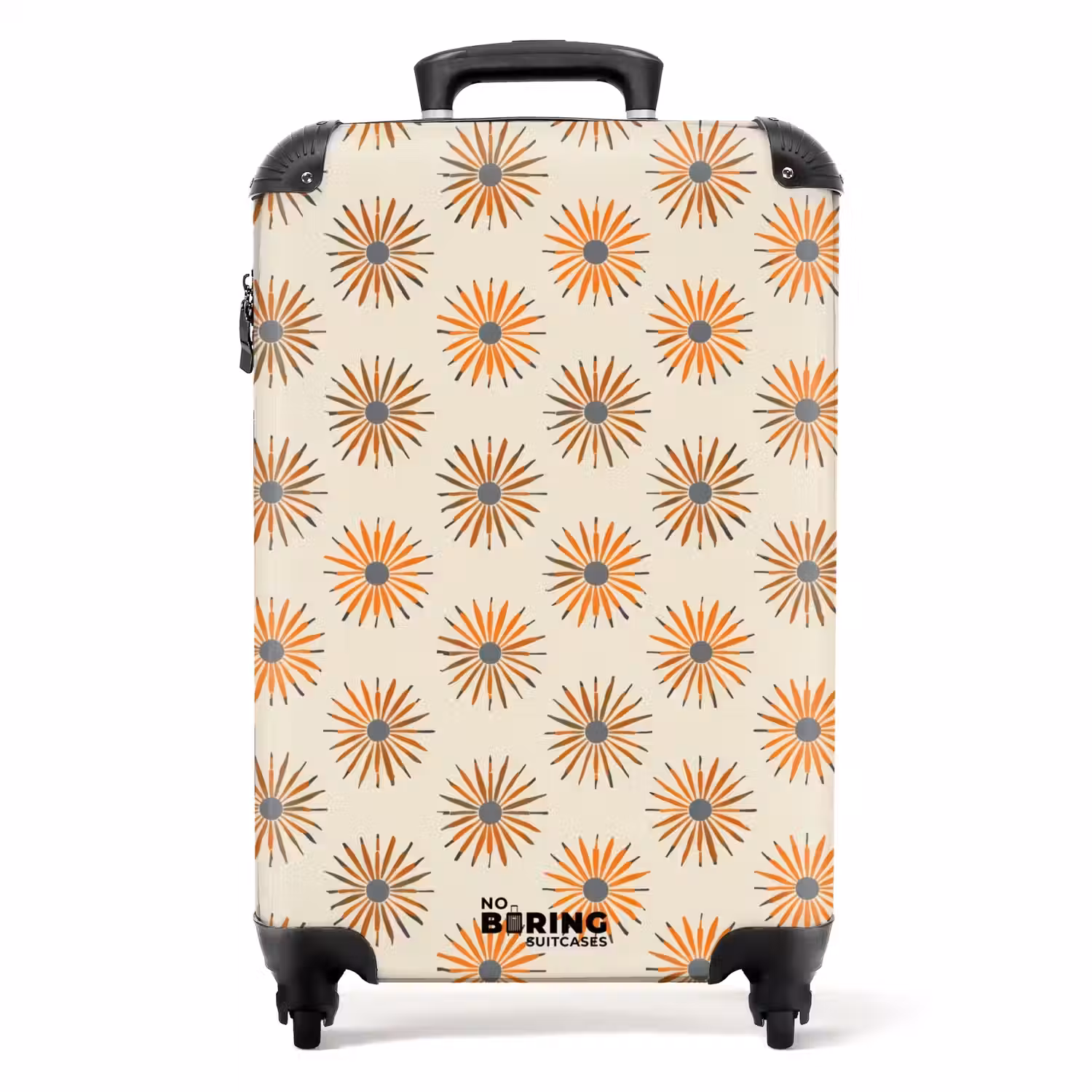 Madelief - Patroon - Oranje NBS - Handbagage koffer - Volwassenen Unisex middel -productfoto_recht
