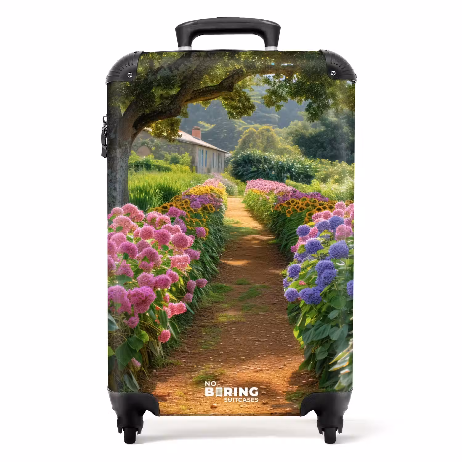 Tuinpad met bloemen NBS - Handbagage koffer - Unisex middel -productfoto_recht