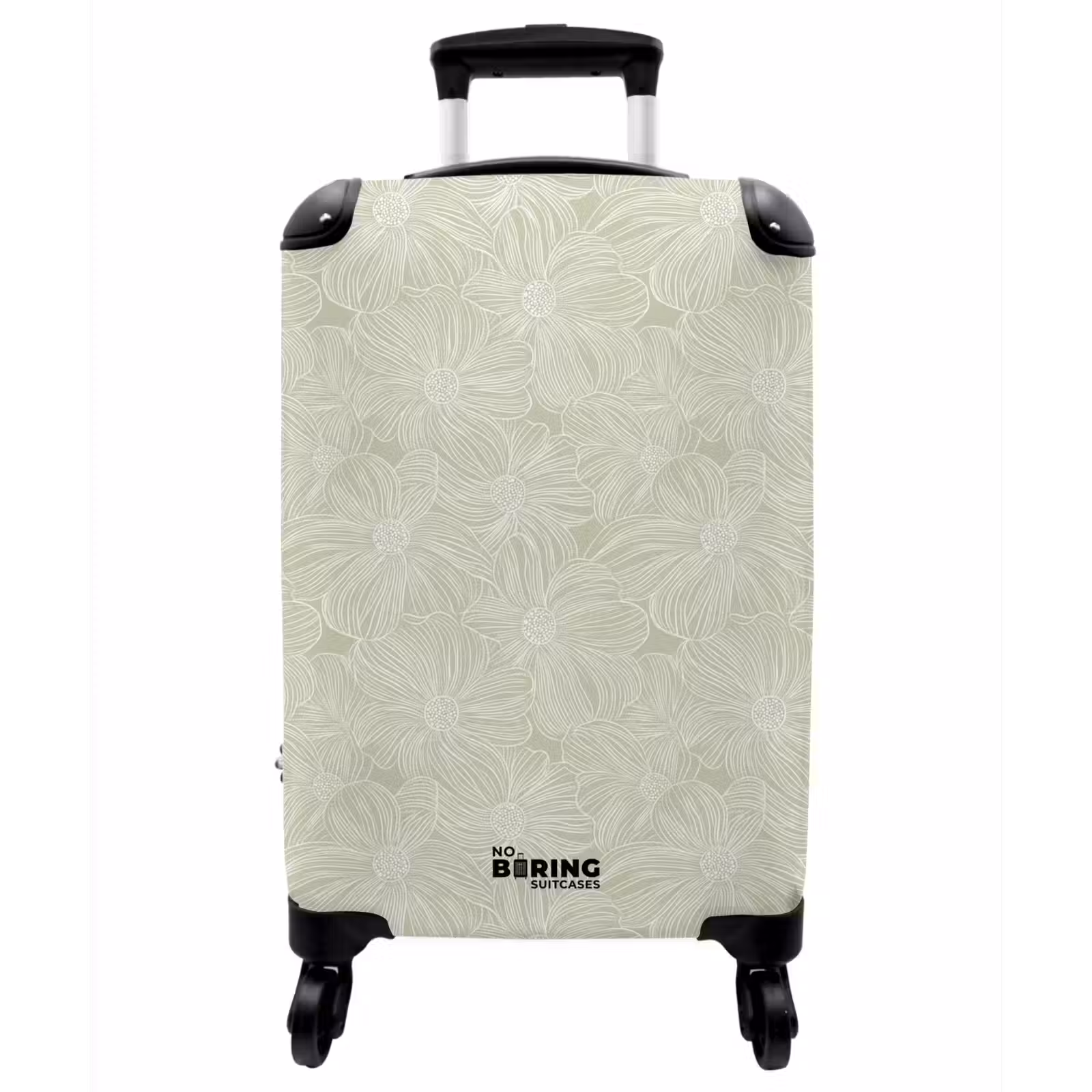 Koffer - Gelassen – Blumen – Grün - Sereen - Bloemen - Groen NBS - Handbagage koffer - Vrouwen middel