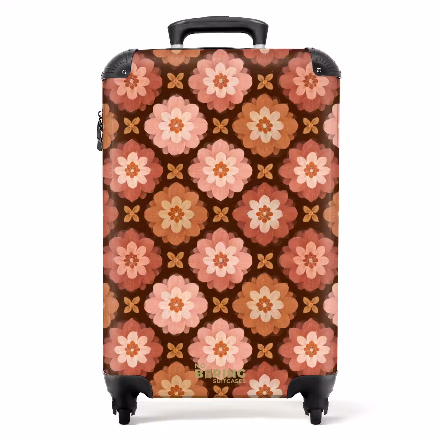 Geometrisch - Bloemen - Kleurrijk NBS - Handbagage koffer - Volwassenen Unisex middel -productfoto_recht