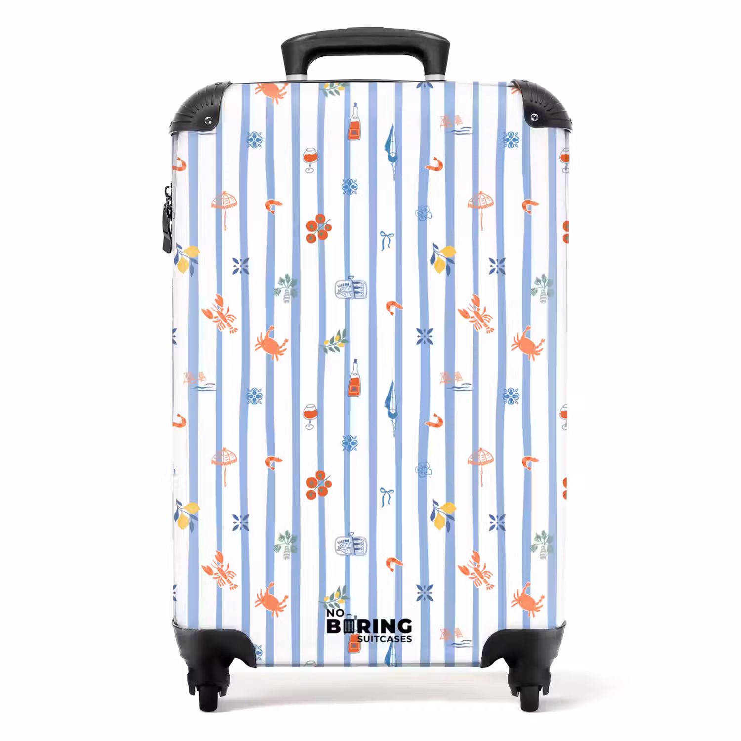 Gestreepte vakantie print kleurrijk NBS - Handbagage koffer - Volwassenen Unisex middel -productfoto_recht