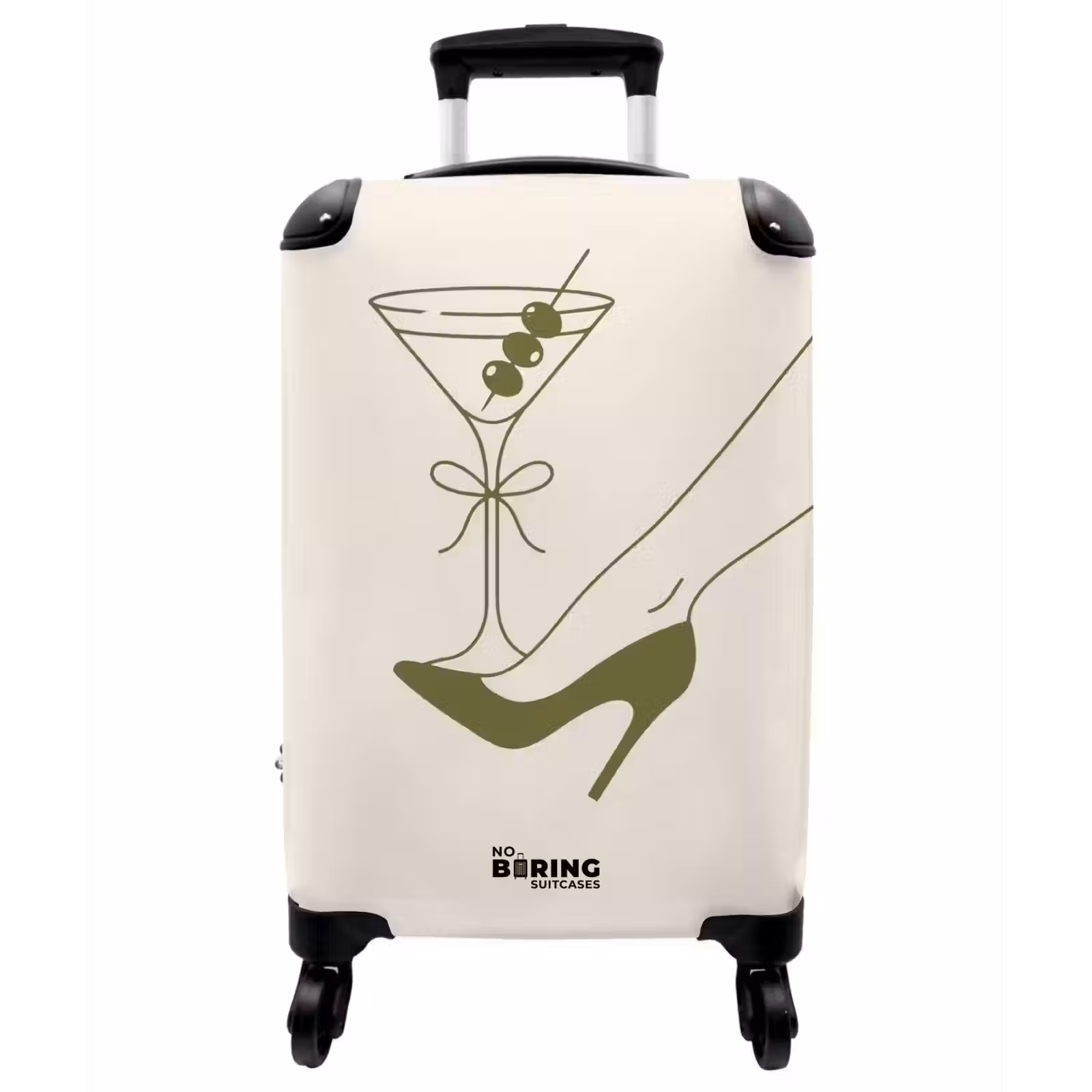 Koffer - Getränk – Martini – High Heels – Mode – Grün - Drank - Martini - Hoge hak - Mode - Groen NBS - Handbagage koffer - Vrouwen middel