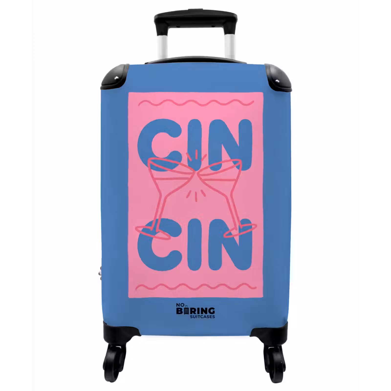 Koffer - Getränke – Gläser – Prost – Modern – Rosa - Drank - Glazen - Proost - Modern - Roze NBS - Handbagage koffer - Vrouwen middel