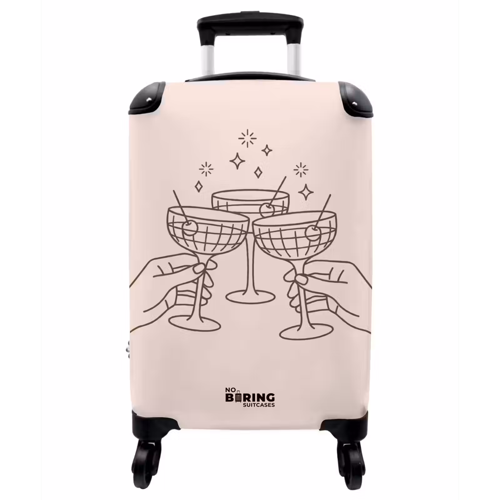 Koffer - Getränke – Party – Anstoßen – Minimalistisch – Grün - Drankjes - Feest - Proosten - Minimalistisch - Groen NBS - Handbagage koffer - Vrouwen middel