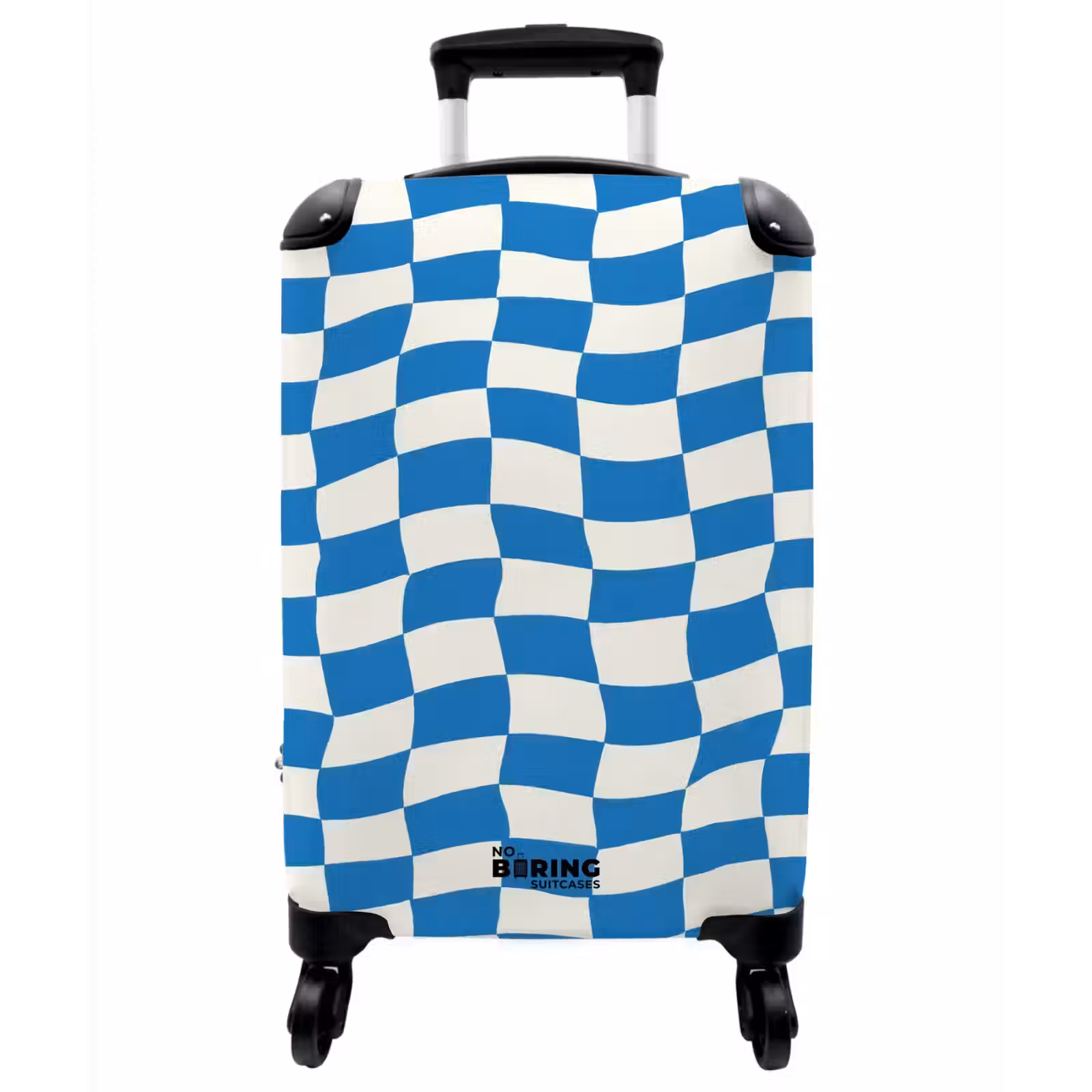 Koffer - Gewellt – Muster – Blau - Golvend - Patroon - Blauw NBS - Handbagage koffer - Vrouwen middel