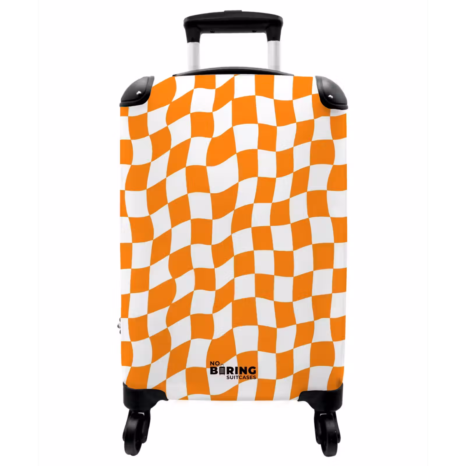 Koffer - Gewellt – Muster – Orange - Golvend - Patroon - Oranje NBS - Handbagage koffer - Vrouwen middel