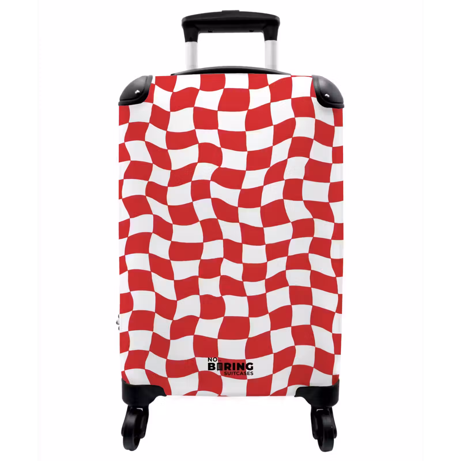 Koffer - Gewellt – Muster – Rot - Golvend - Patroon - Rood NBS - Handbagage koffer - Vrouwen middel