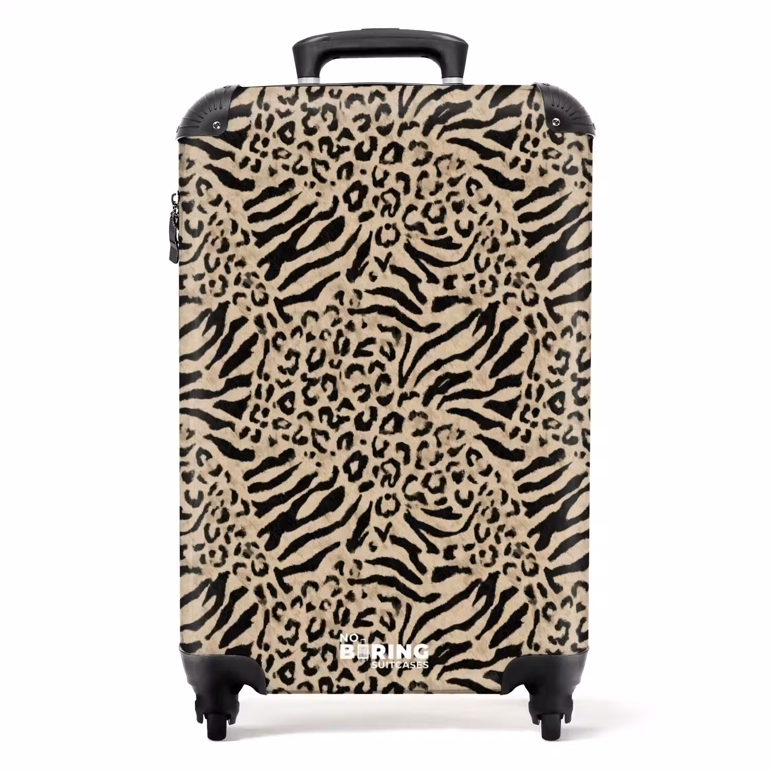 Giraf - Zebra - Motief - Bruin NBS - Handbagage koffer - Volwassenen Unisex middel -productfoto_recht